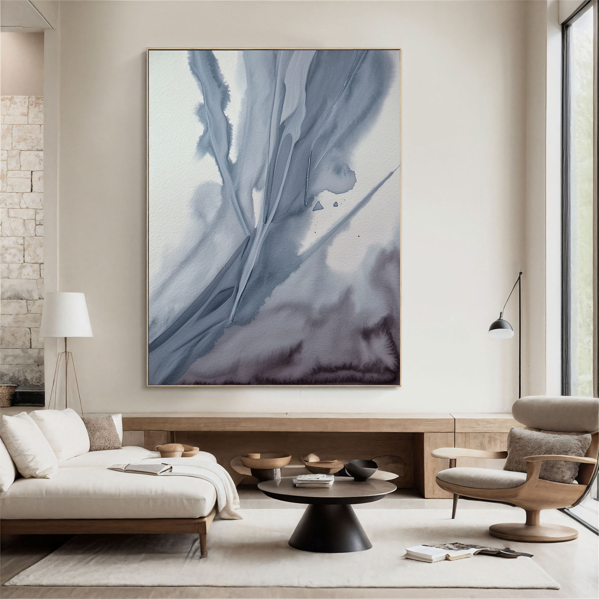 Textured Ink Tranquility | Grey Blue