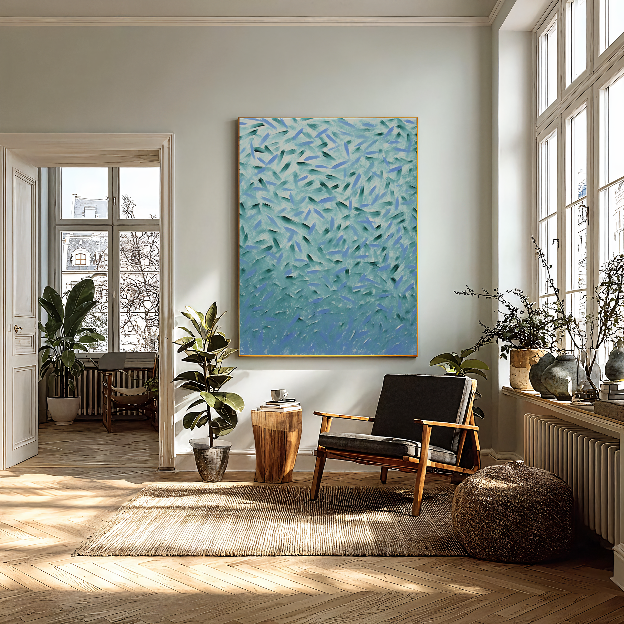 Textured Strokes Vibrance | Blue Teal