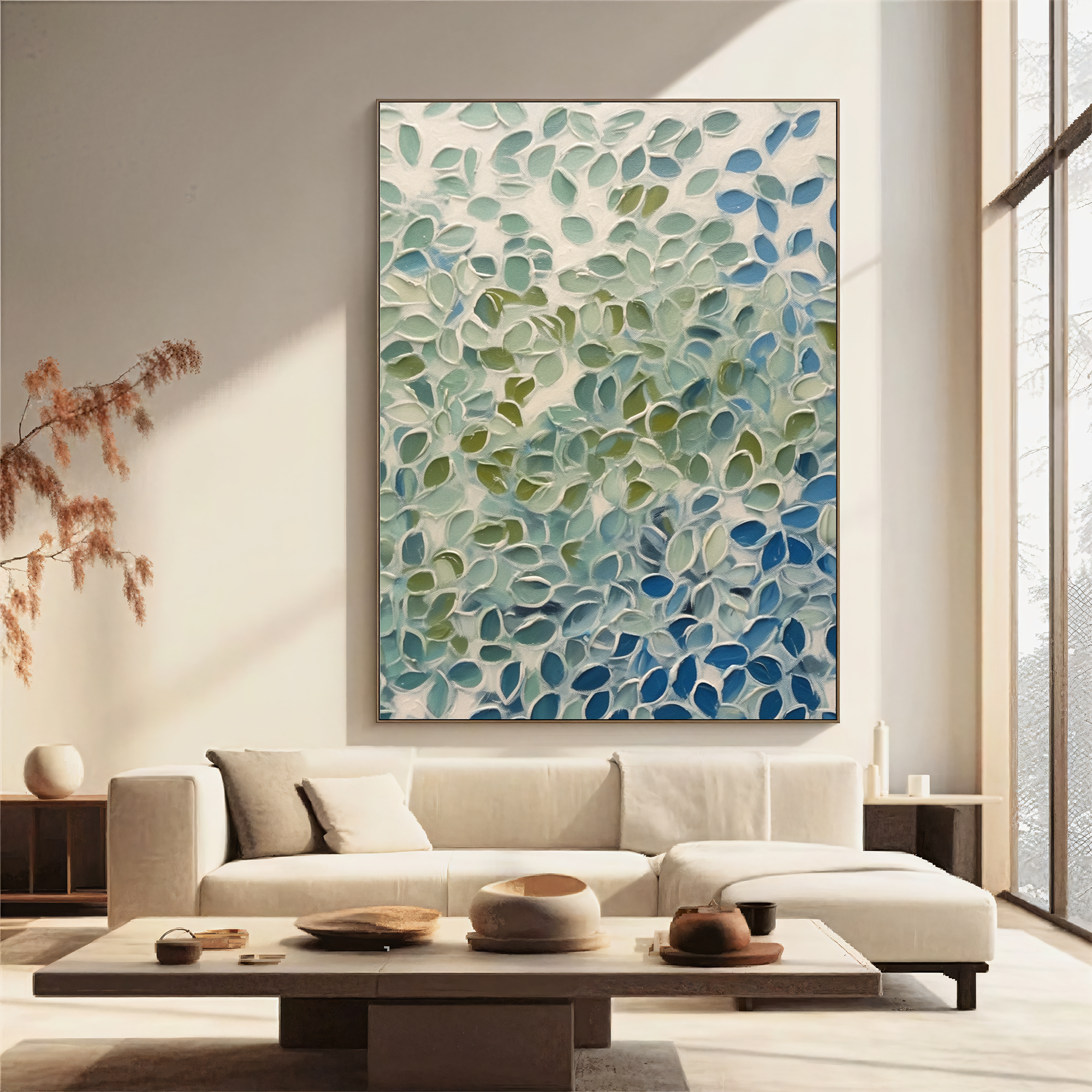 Textured Leaf Abundance | Blue Green