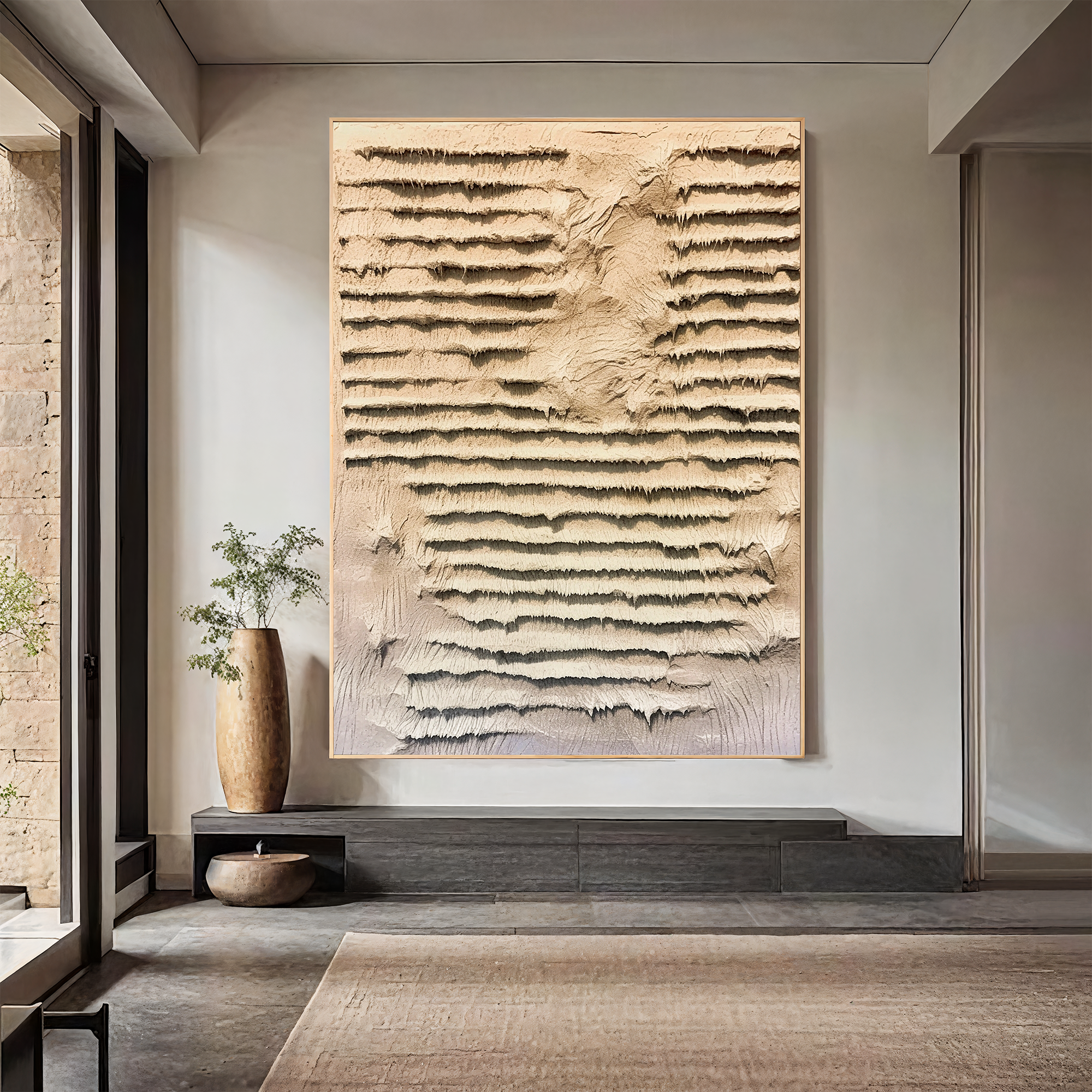 Textured Layered Depth | Beige Grey