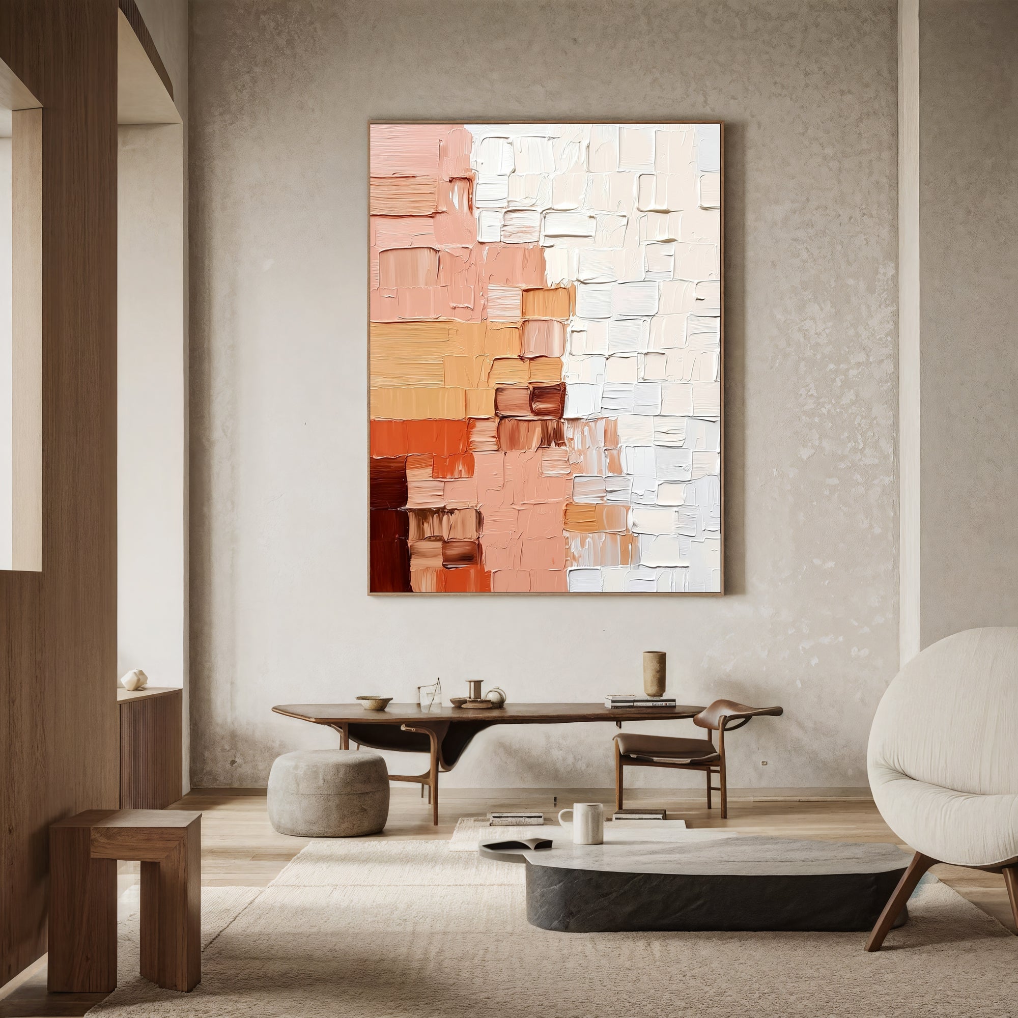 Textured Abstract Warmth | Coral Blend