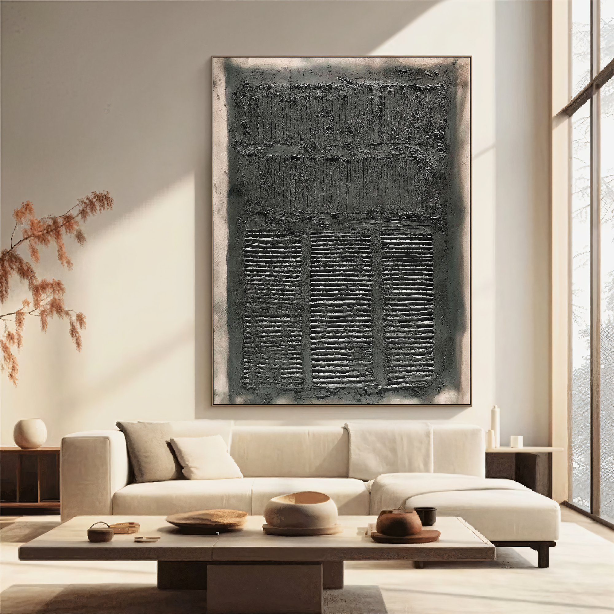 Textured Grid Mystery | Grey Black