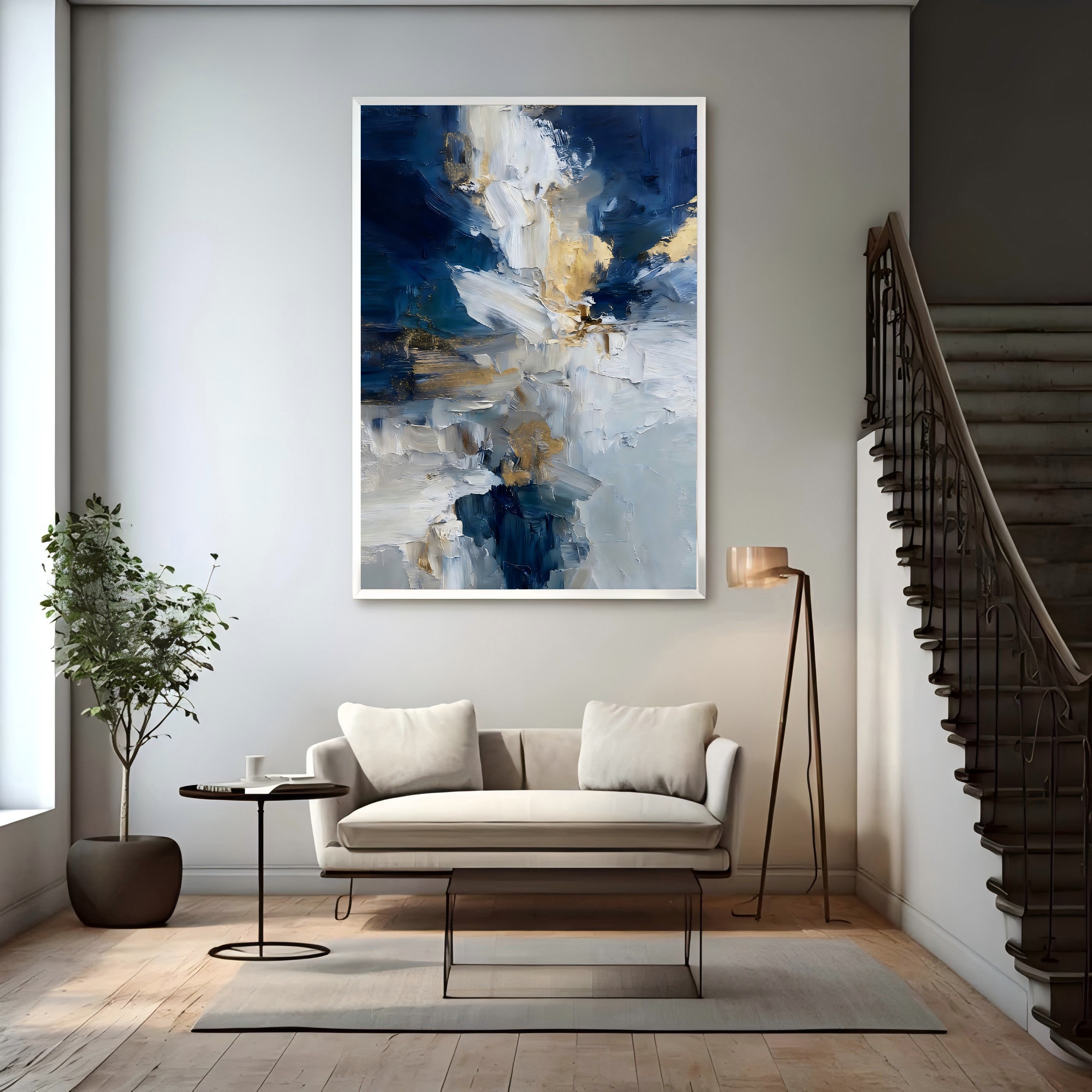 Textured Floral Splendor | Gilded Bloom