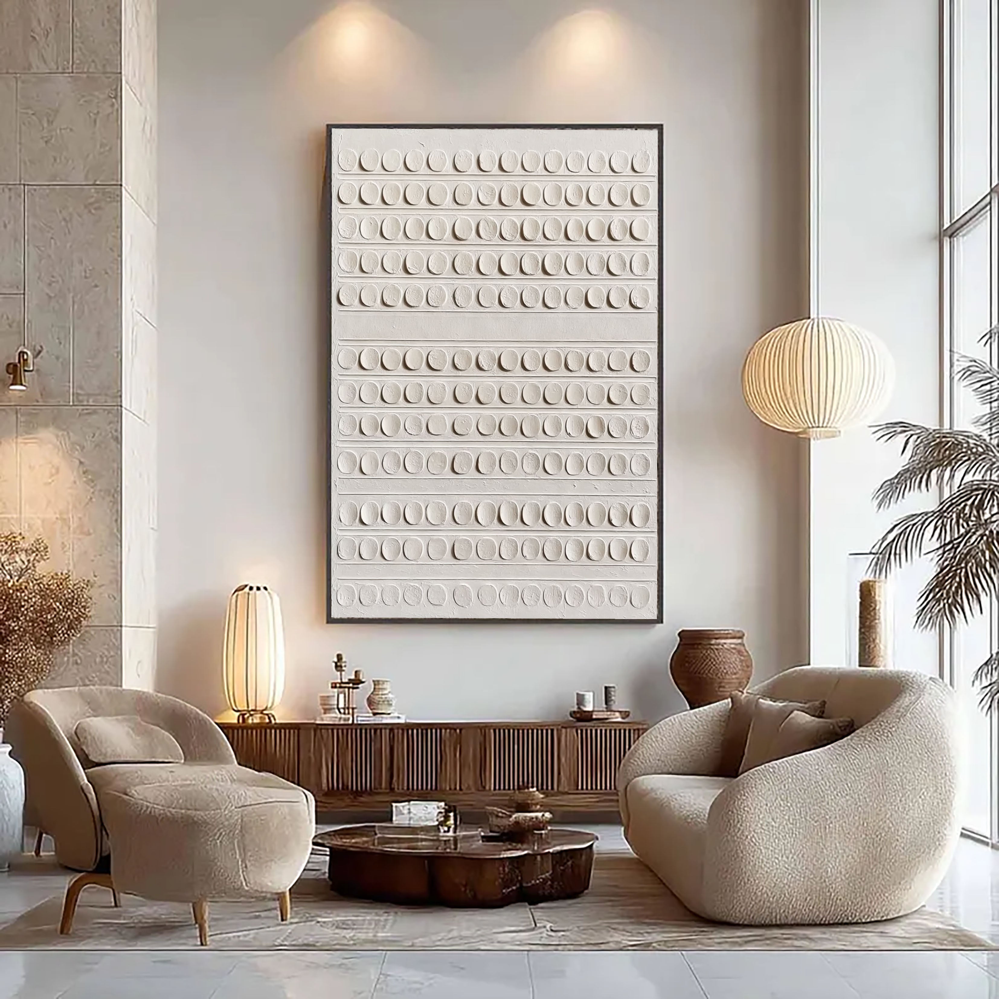 Textured Circular Elegance | Ivory Array