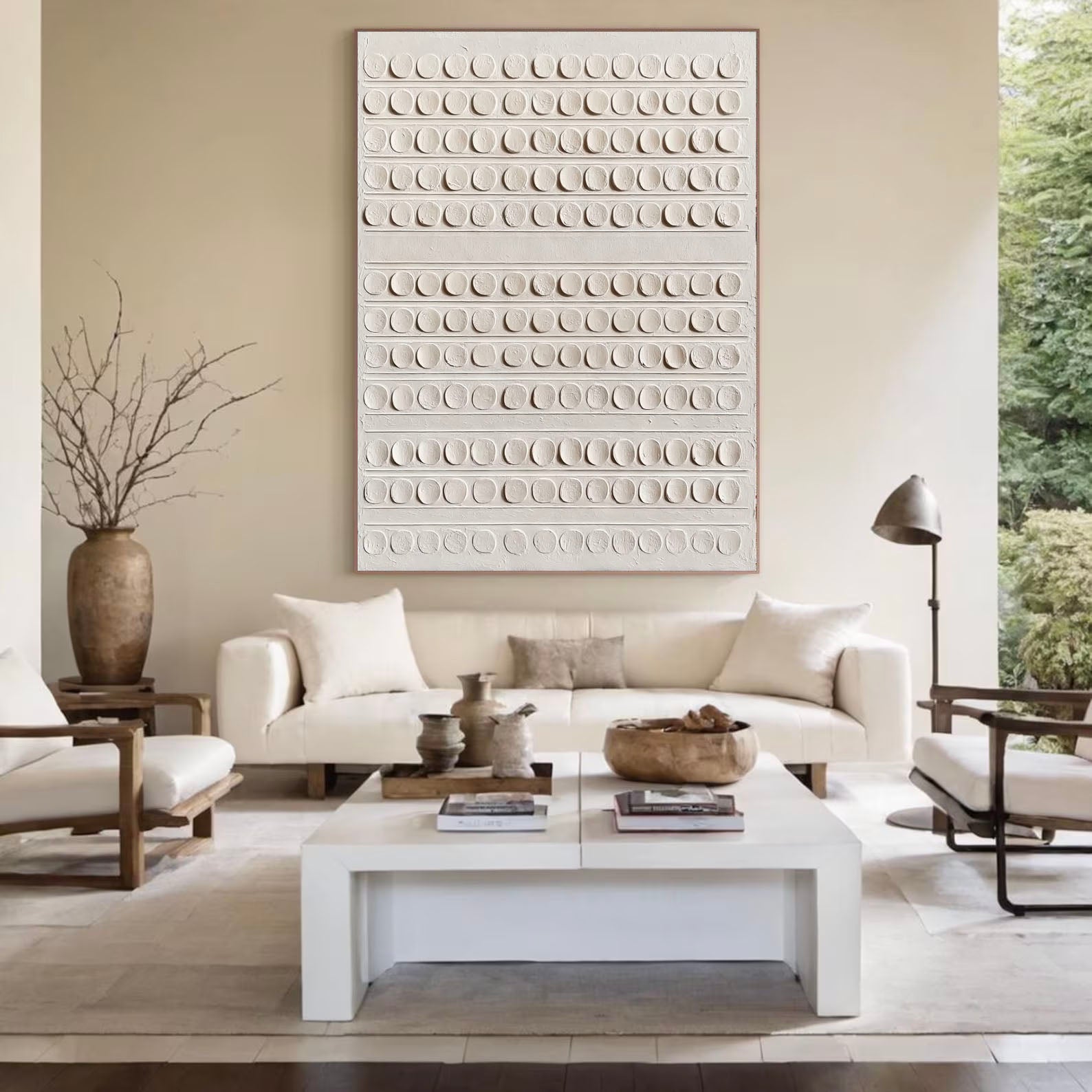 Textured Circular Elegance | Ivory Array