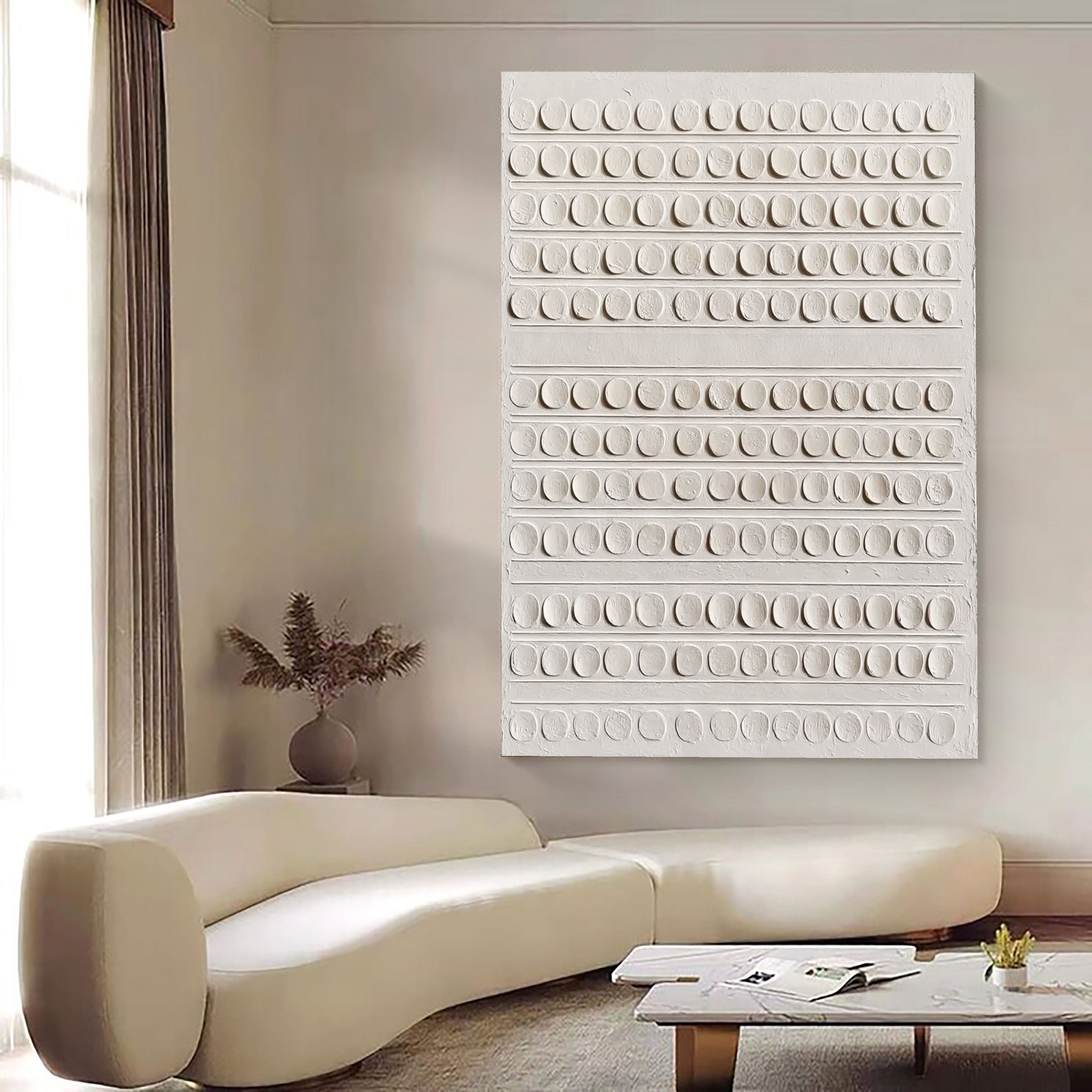 Textured Circular Elegance | Ivory Array