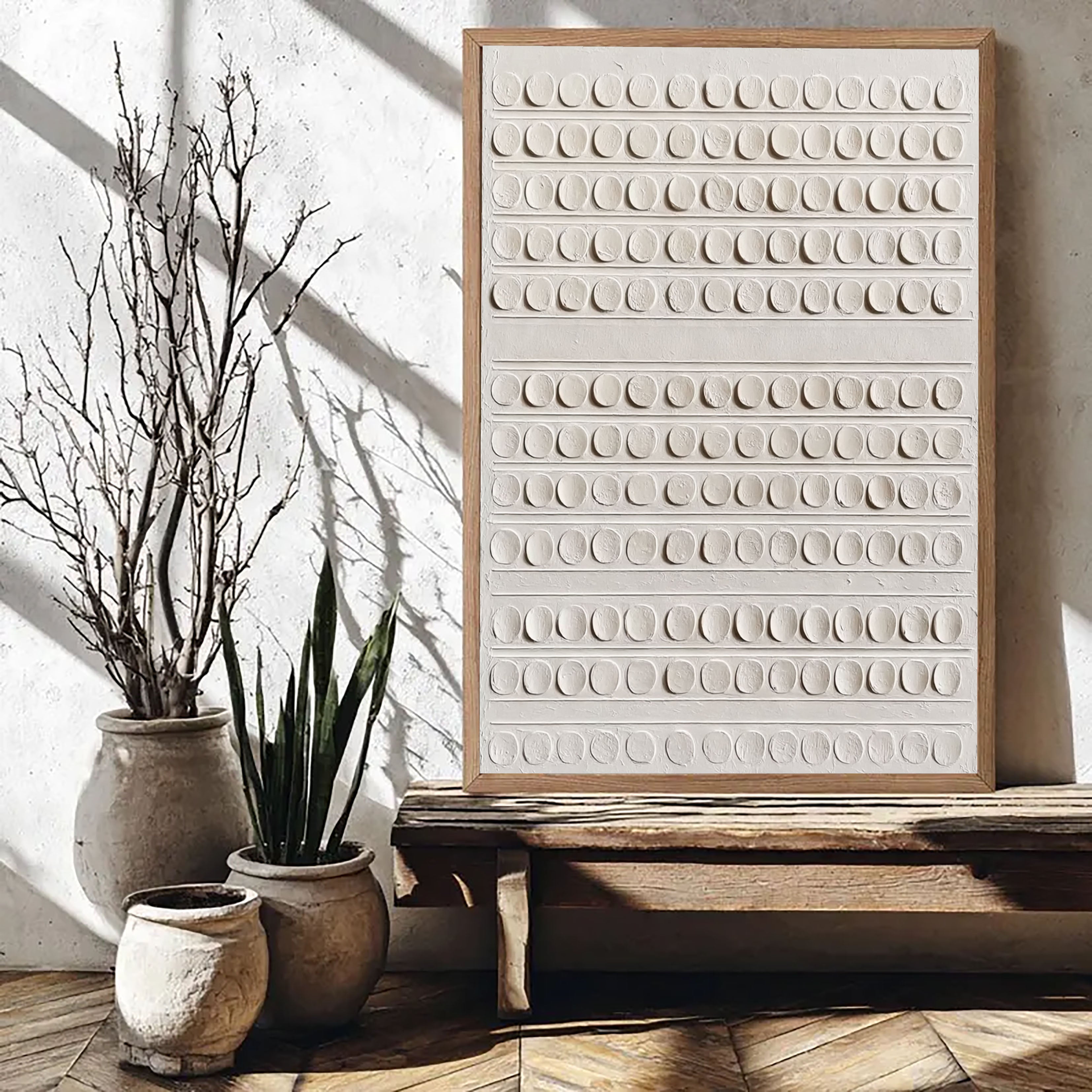 Textured Circular Elegance | Ivory Array