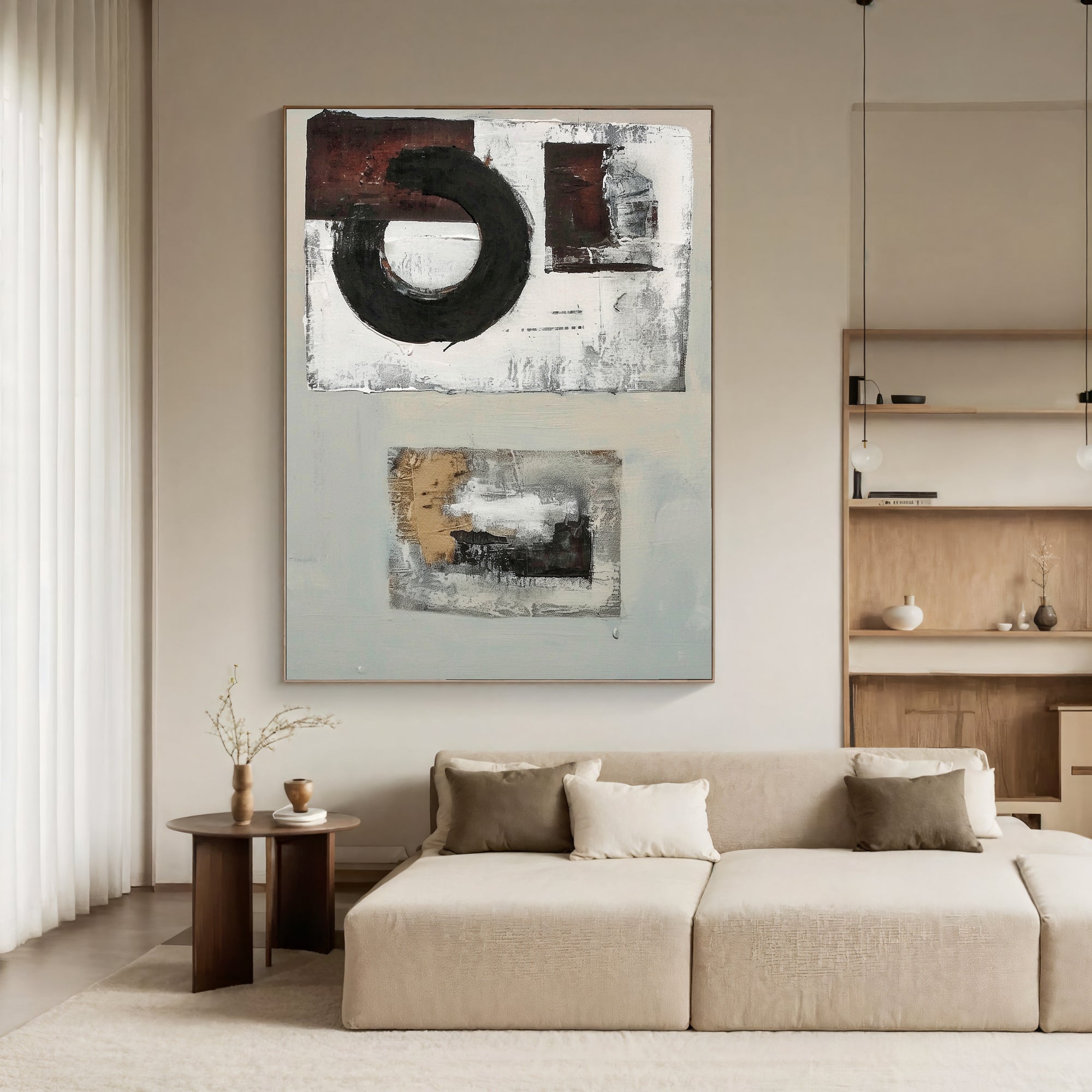 Textured Geometric Abstraction | Monochrome Fusion