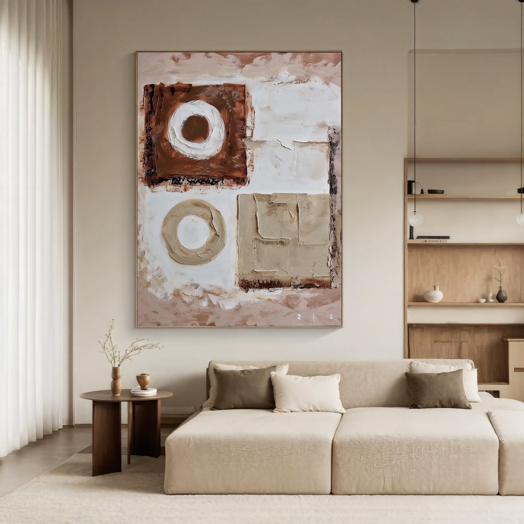 Textured Geometric Warmth | Beige Fusion