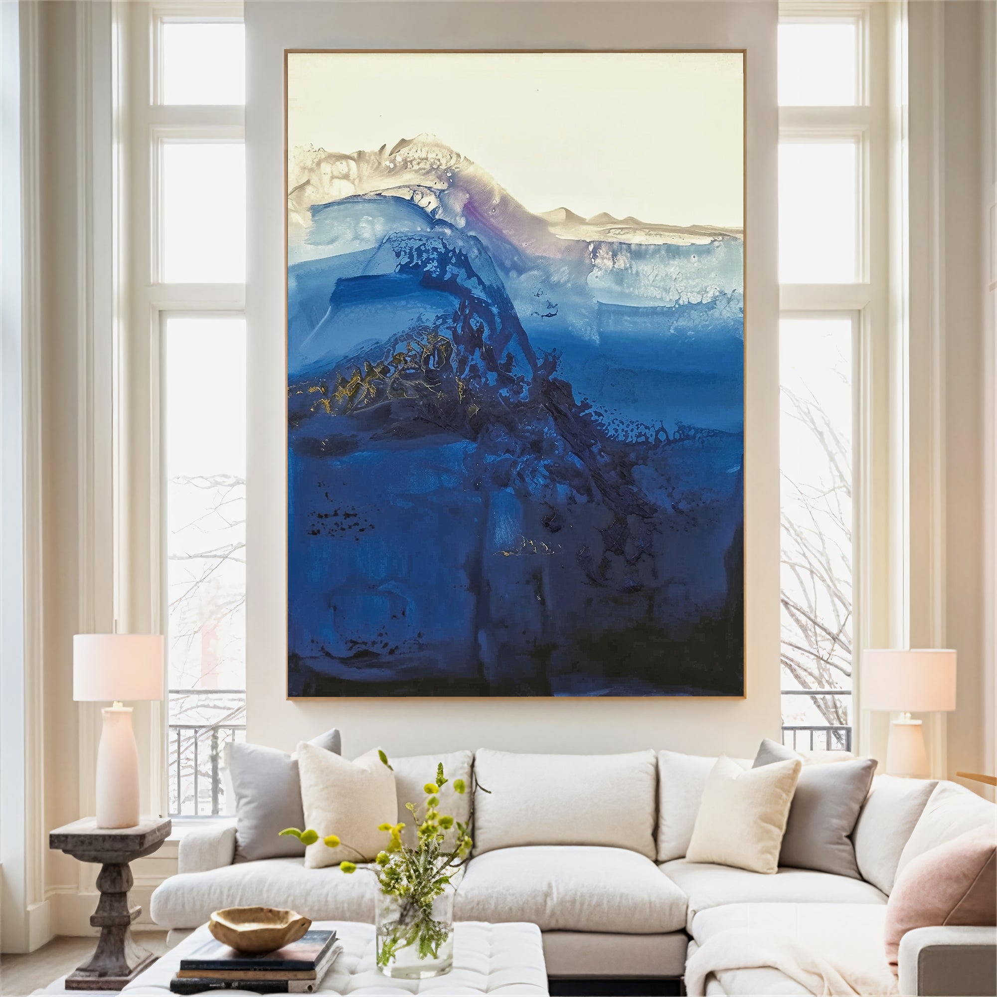 Textured Wave Opulence | Blue Gold