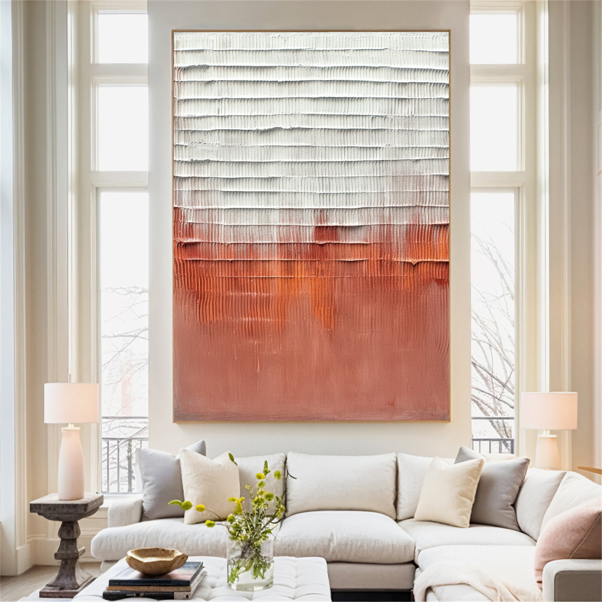 Textured Rust Elegance | Coral Hues