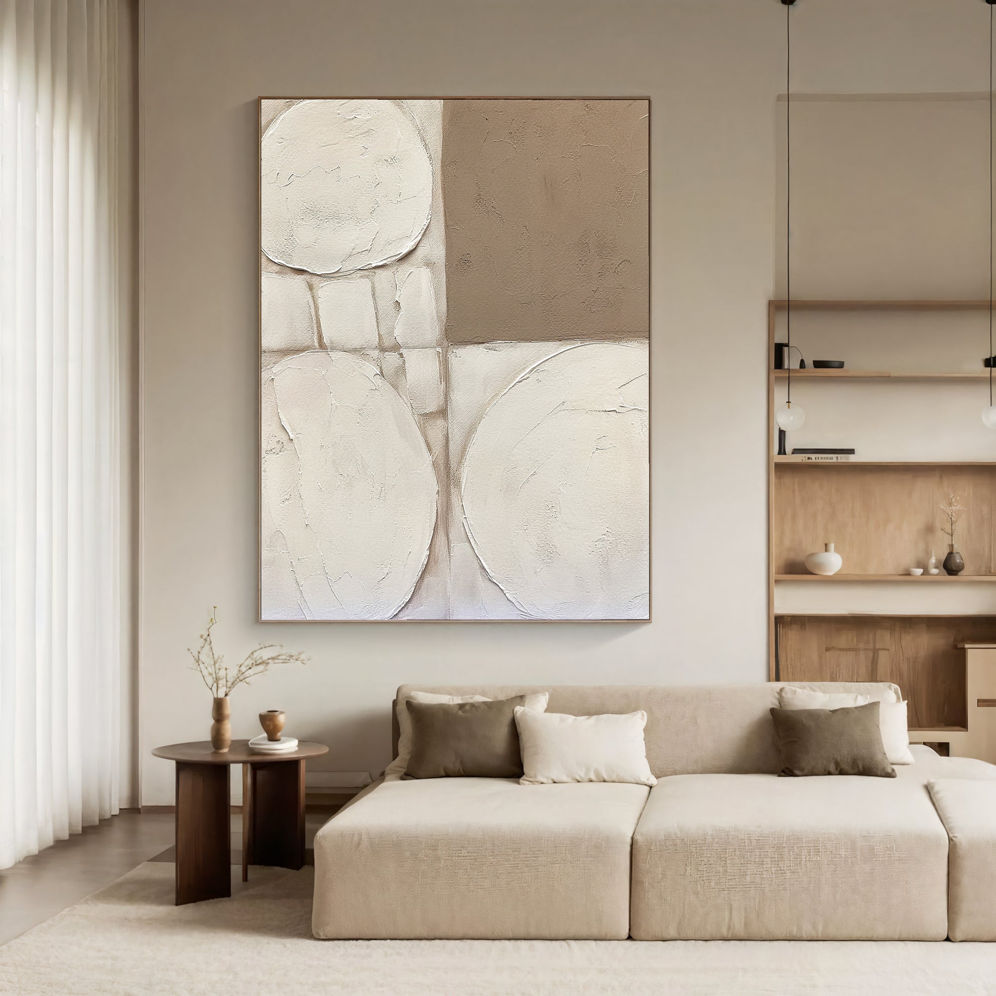 Textured Geometric Serenity | Beige Tones