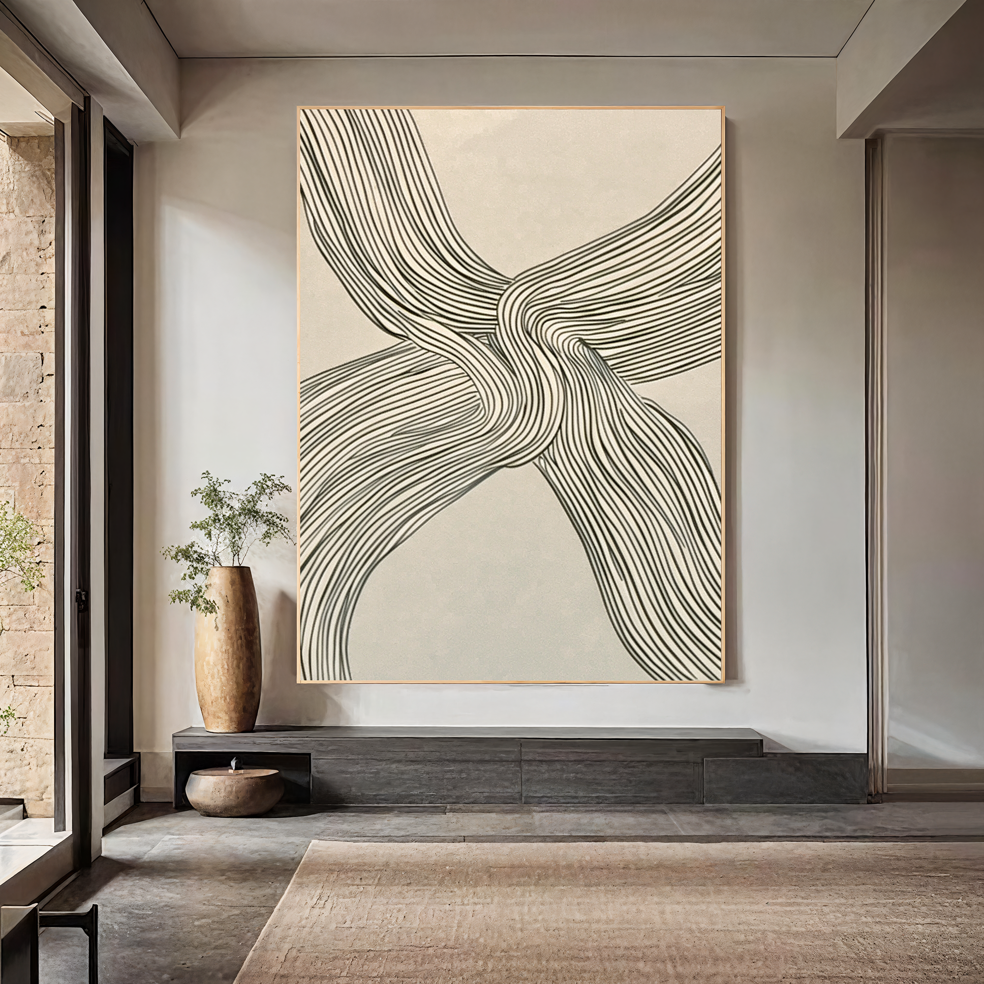 Textured Line Sophistication | Grey Beige