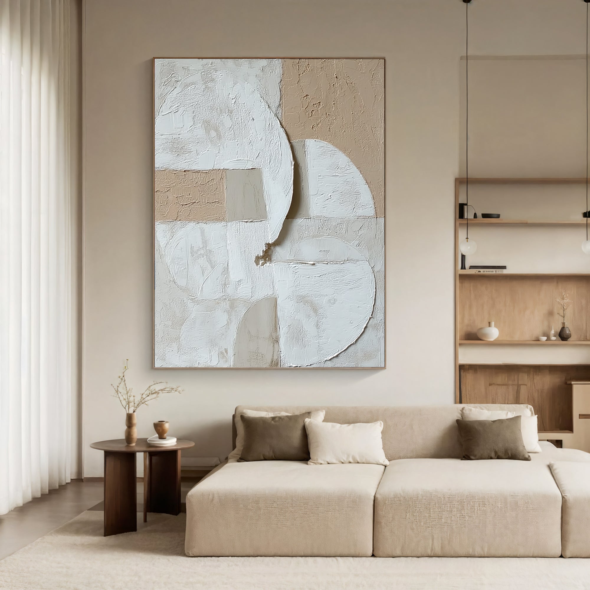 Textured Minimalist Opulence | Neutral Circle