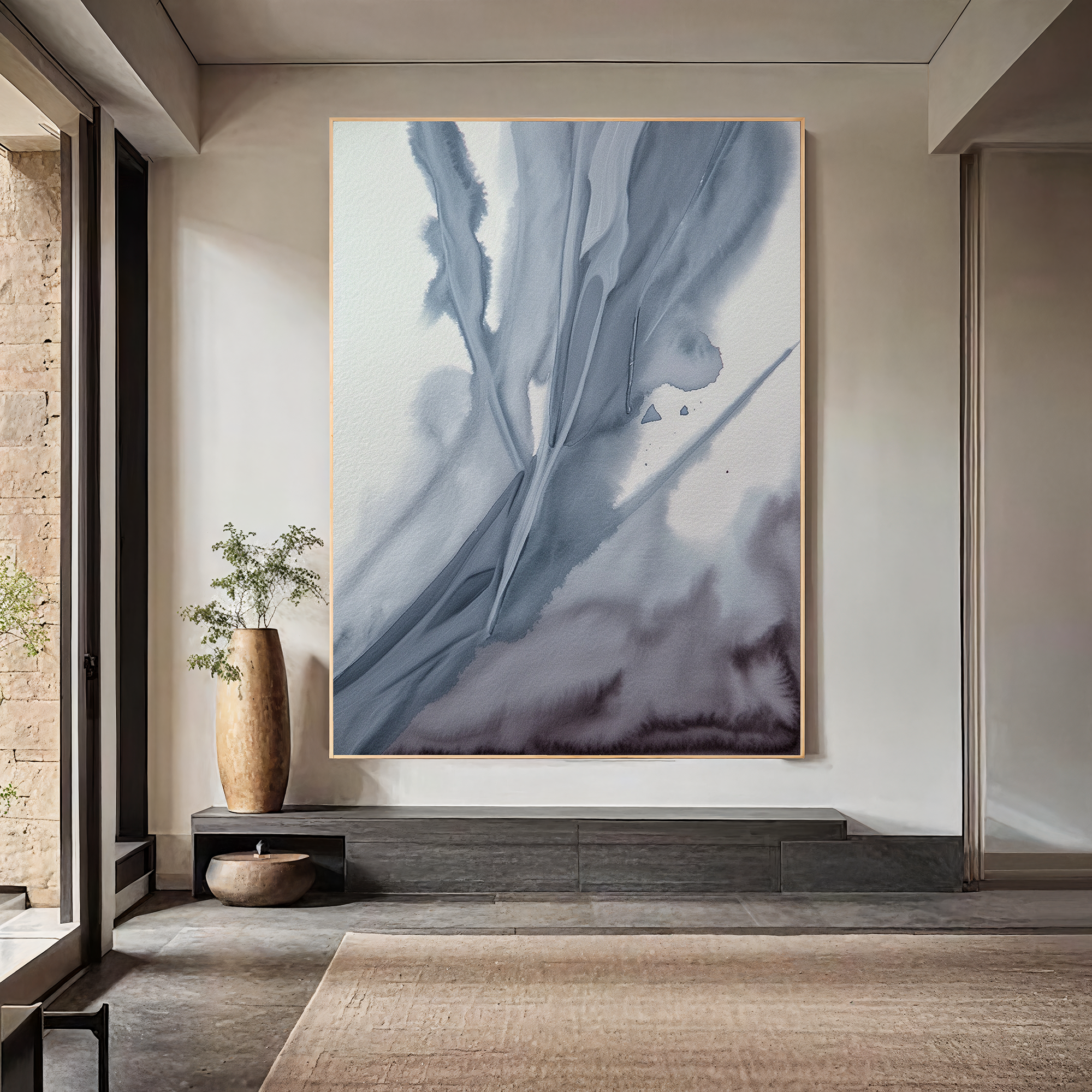 Textured Ink Tranquility | Grey Blue