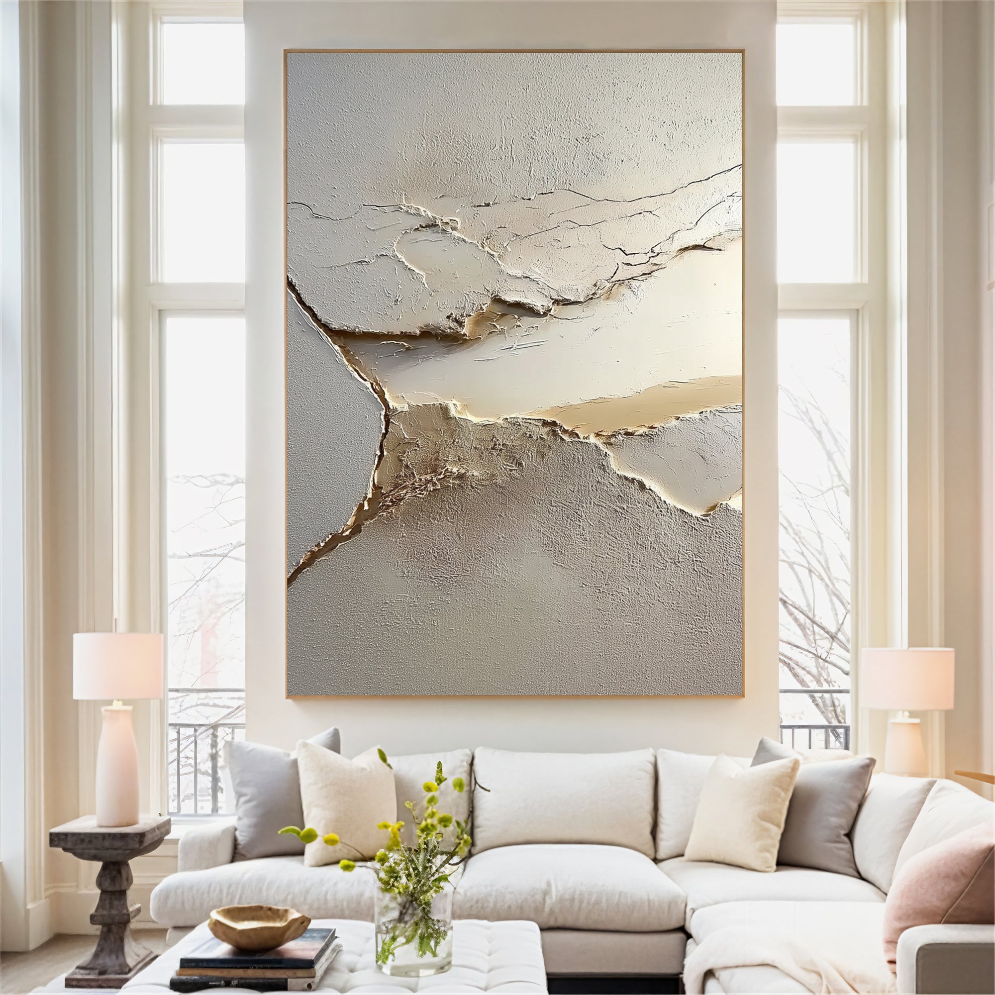 Textured Cracked Layers | Gray Gold