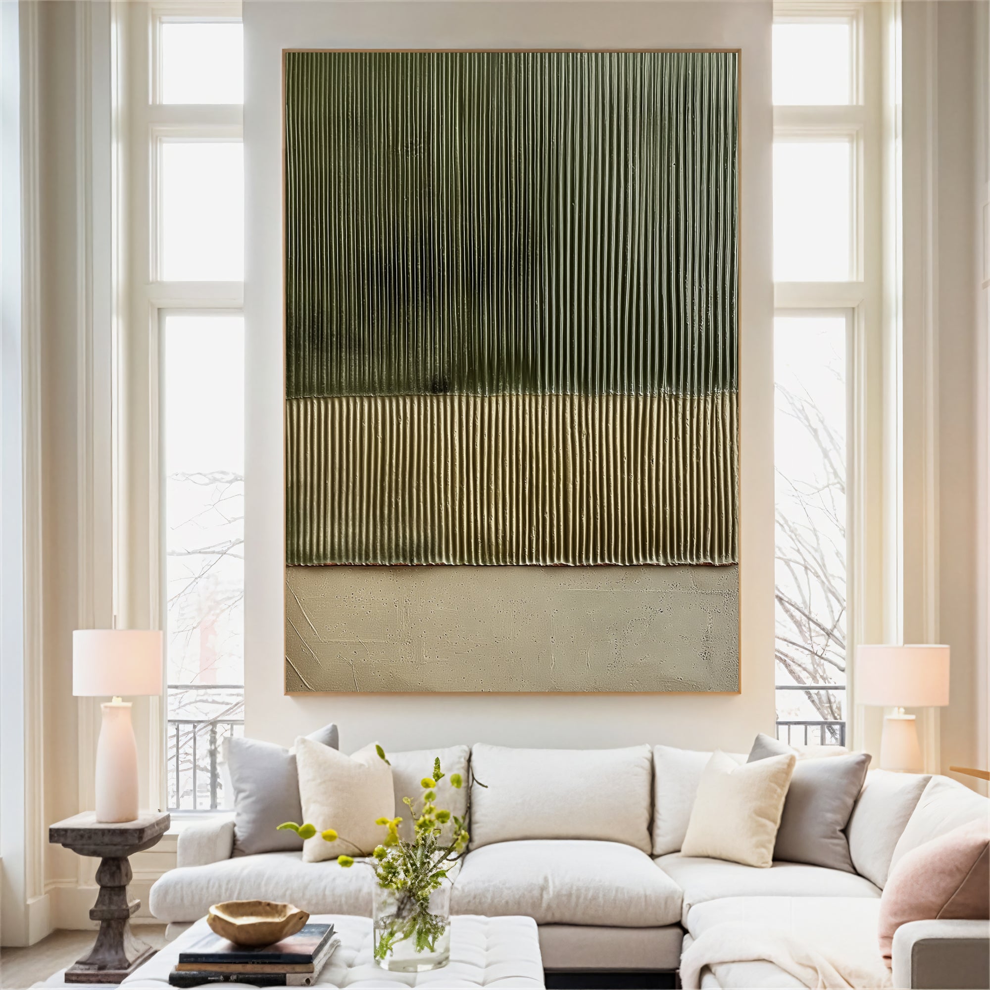 Textured Tiered Elegance | Olive Gold