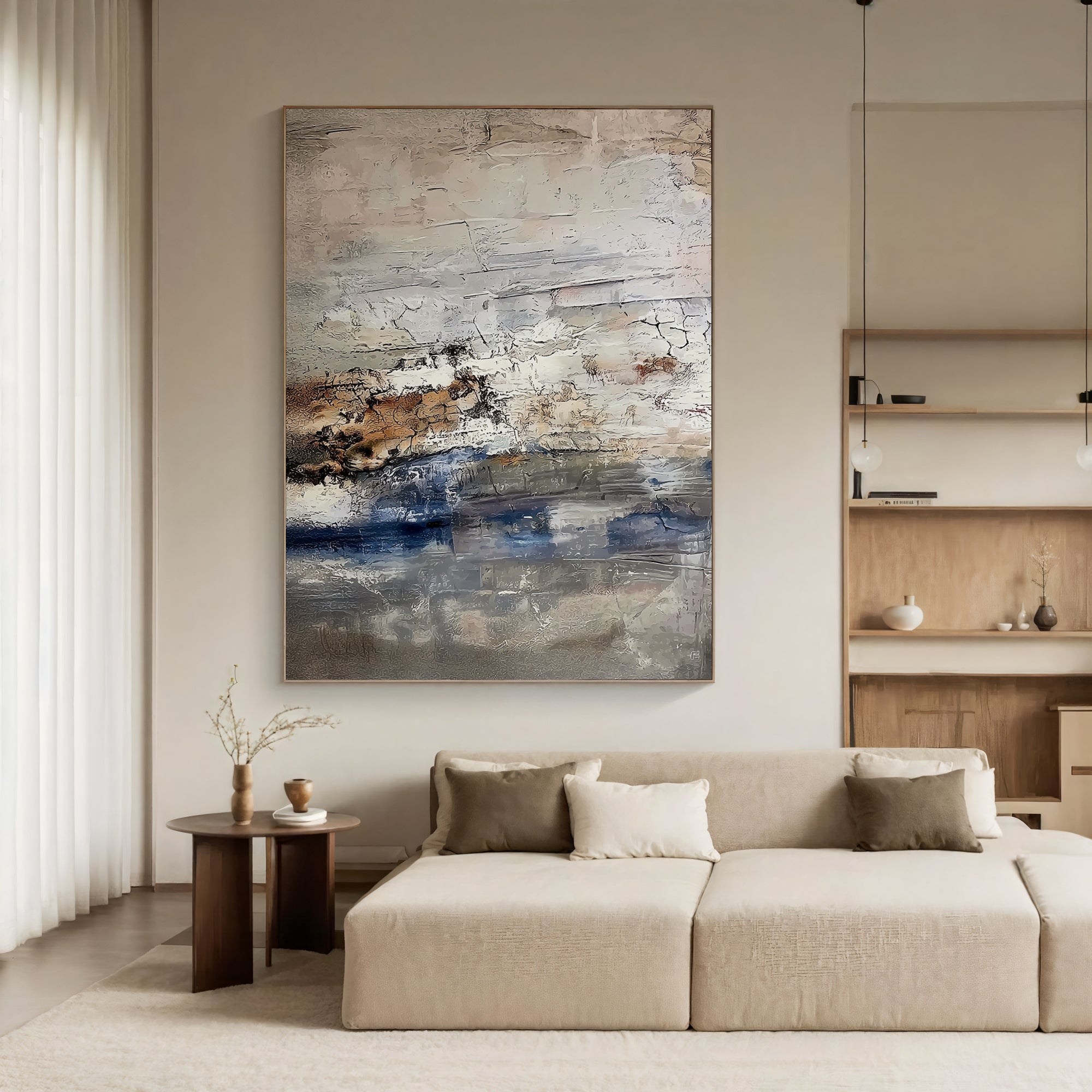 Craquelure Beige Horizons | Indigo Strata