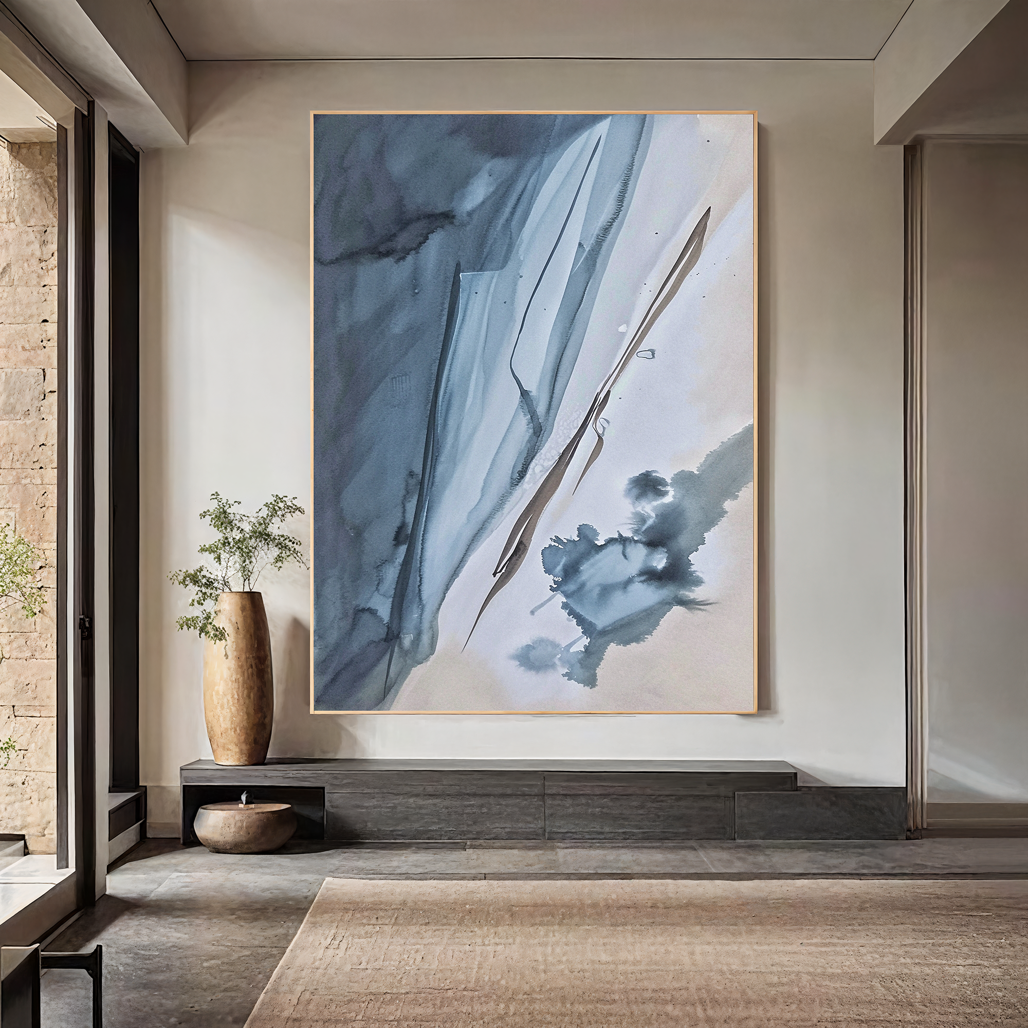 Textured Ink Elegance | Blue Grey