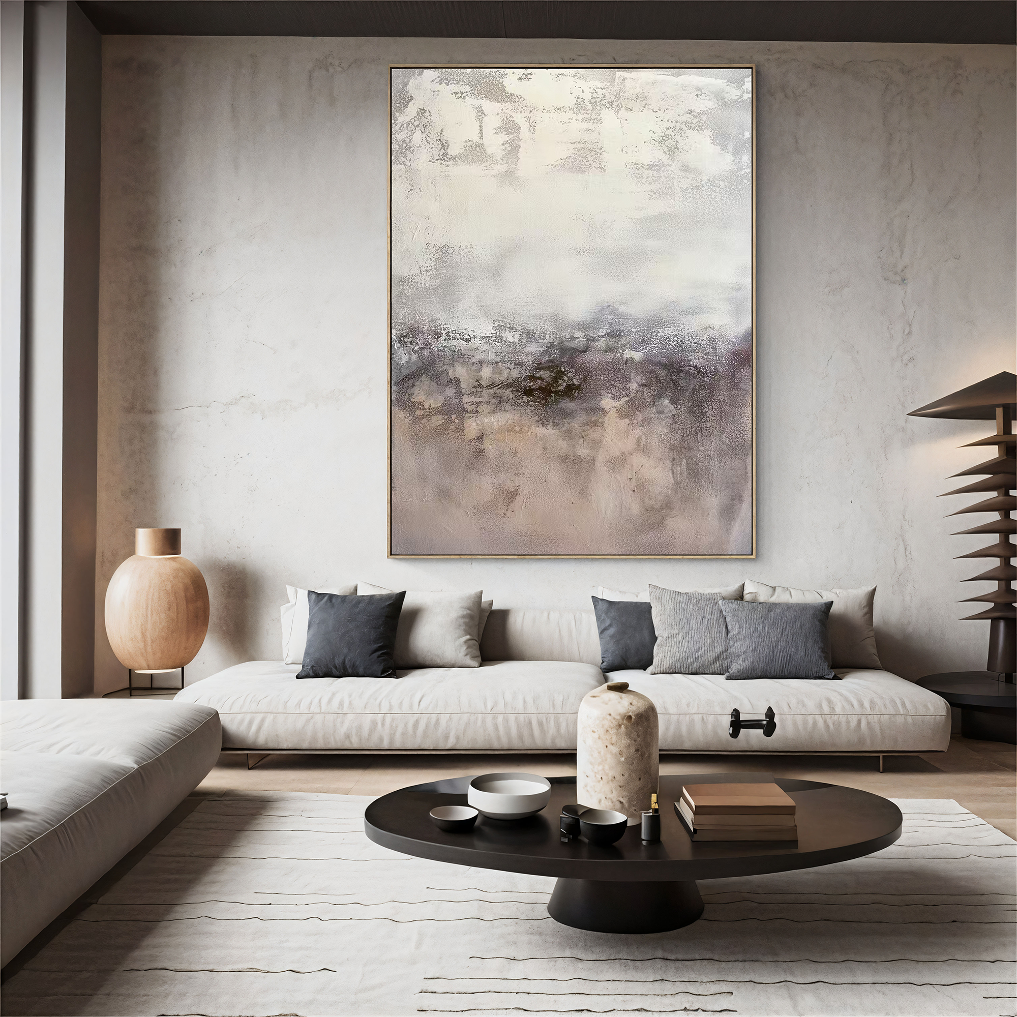 Textured Misty Elegance | Grey Beige