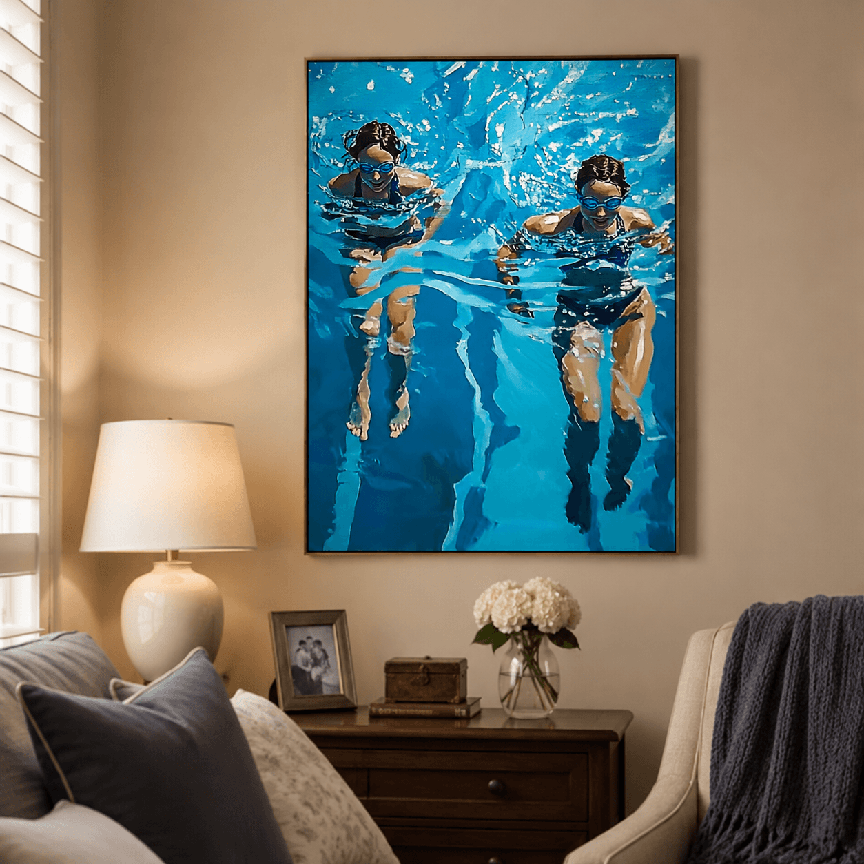 Impressionist Art | Twin Pool Swimmers