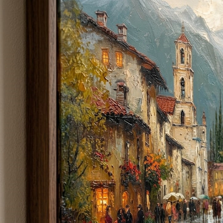 Impressionist Art | Mountain Rainy Boulevard