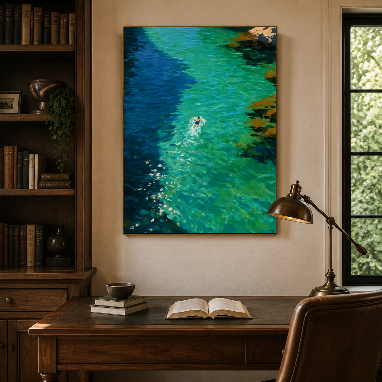 Impressionist Art | Dual Blue Bay Swim