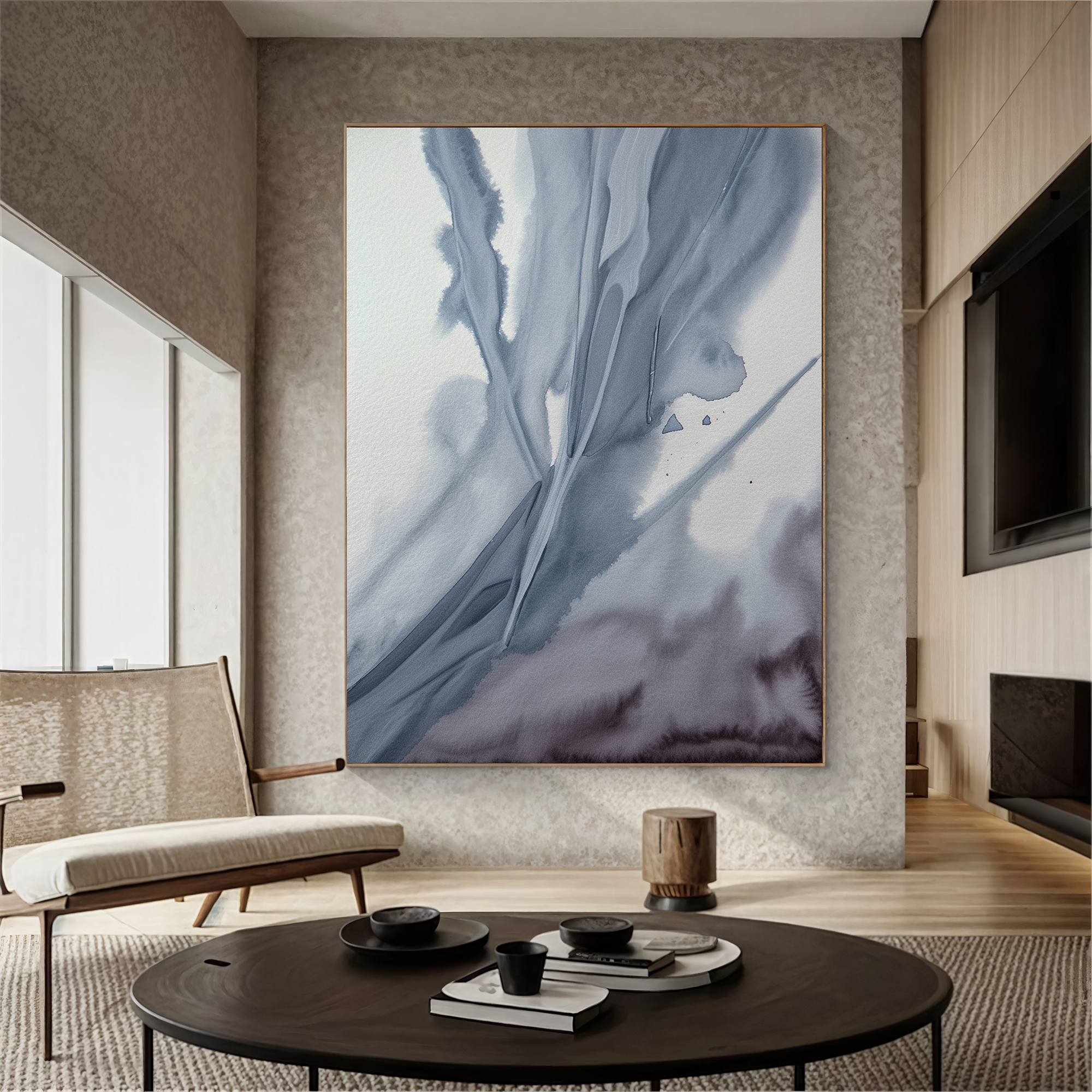 Textured Ink Tranquility | Grey Blue