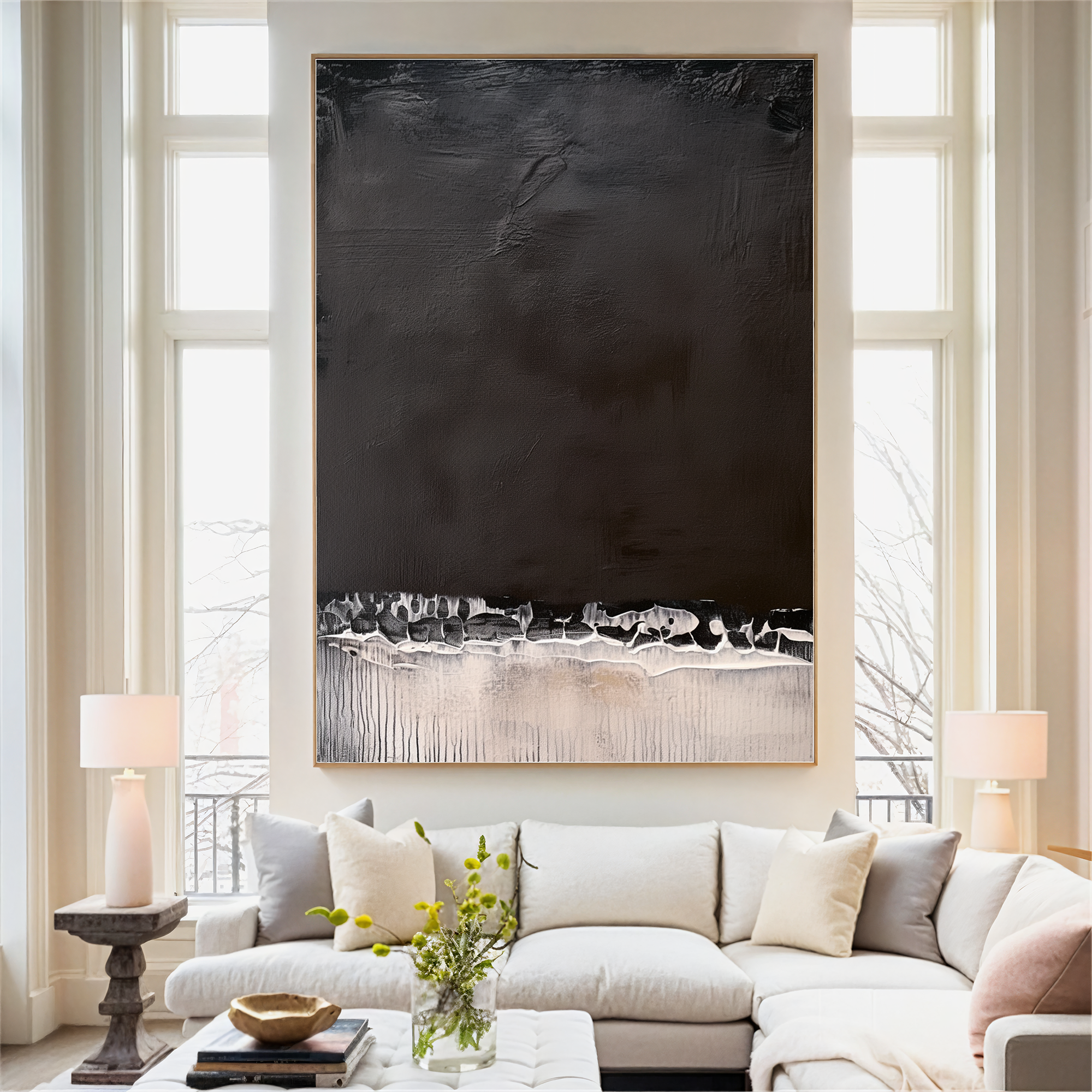 Textured Layered Drama | Black Beige