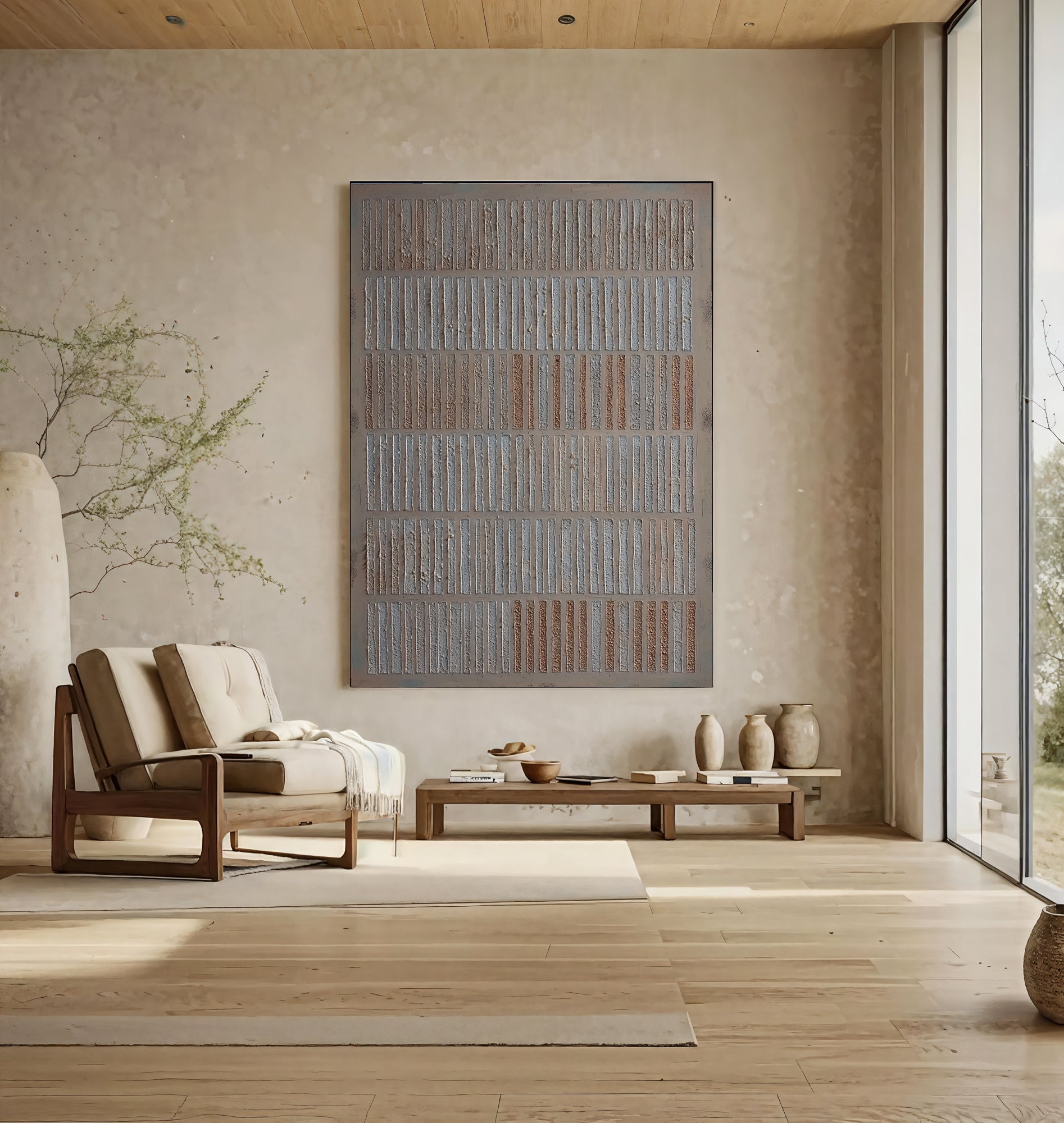 Textured Linear Elegance | Neutral Blend