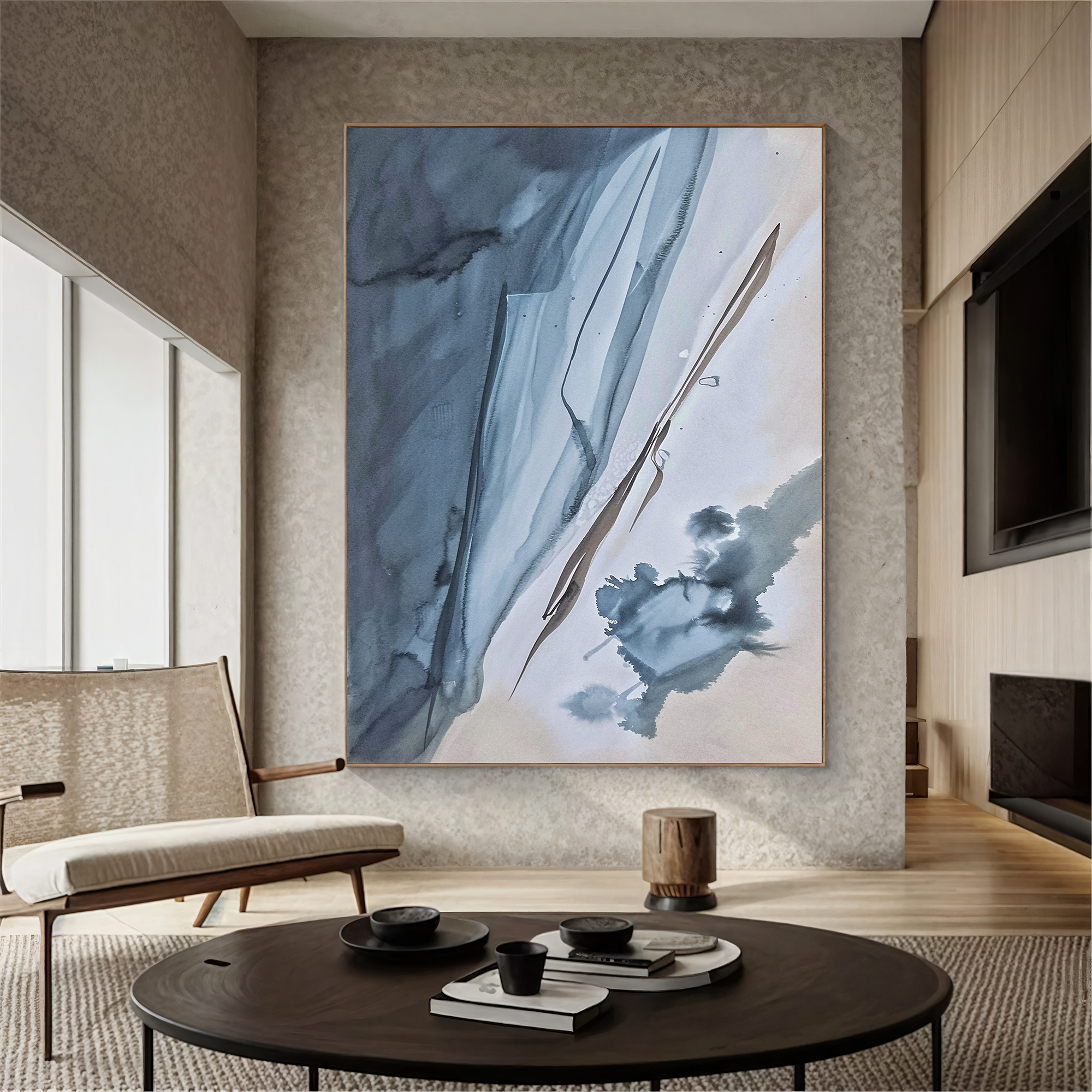 Textured Ink Elegance | Blue Grey