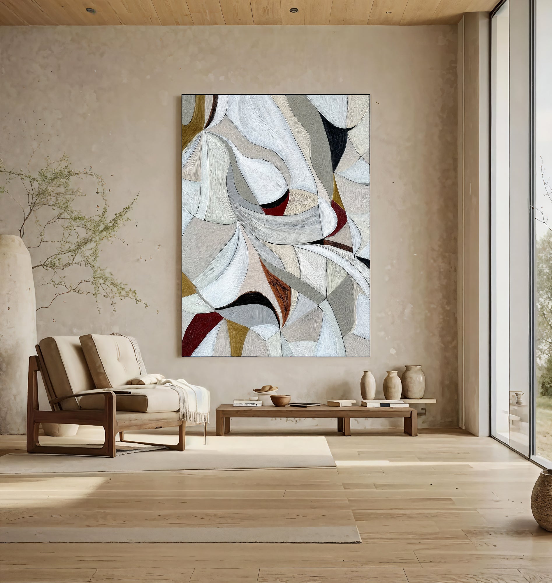 Textured Abstract Opulence | Neutral Swirl