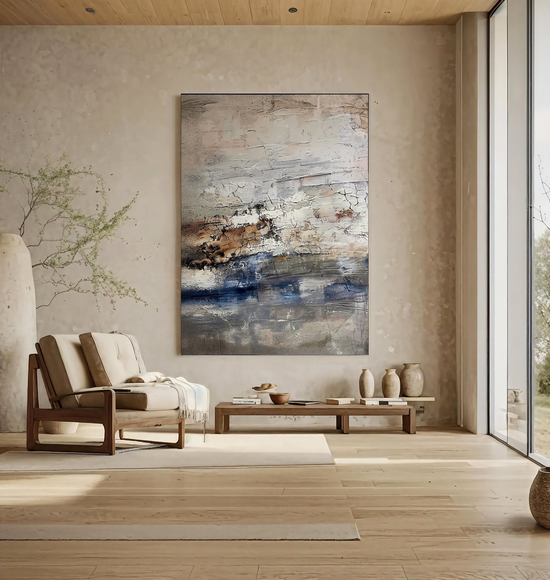 Craquelure Beige Horizons | Indigo Strata