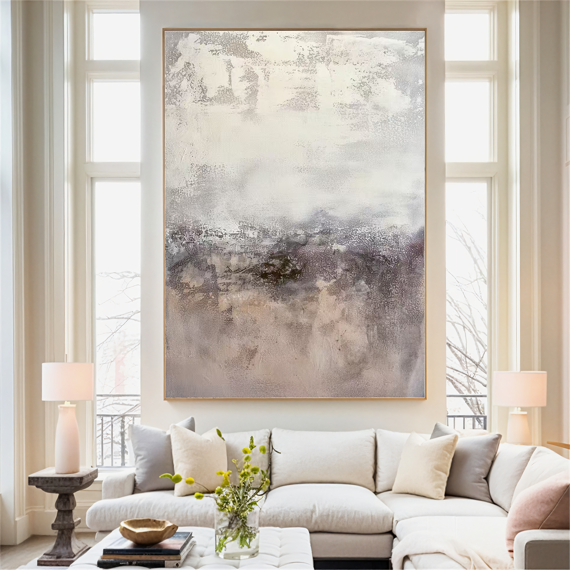 Textured Misty Elegance | Grey Beige