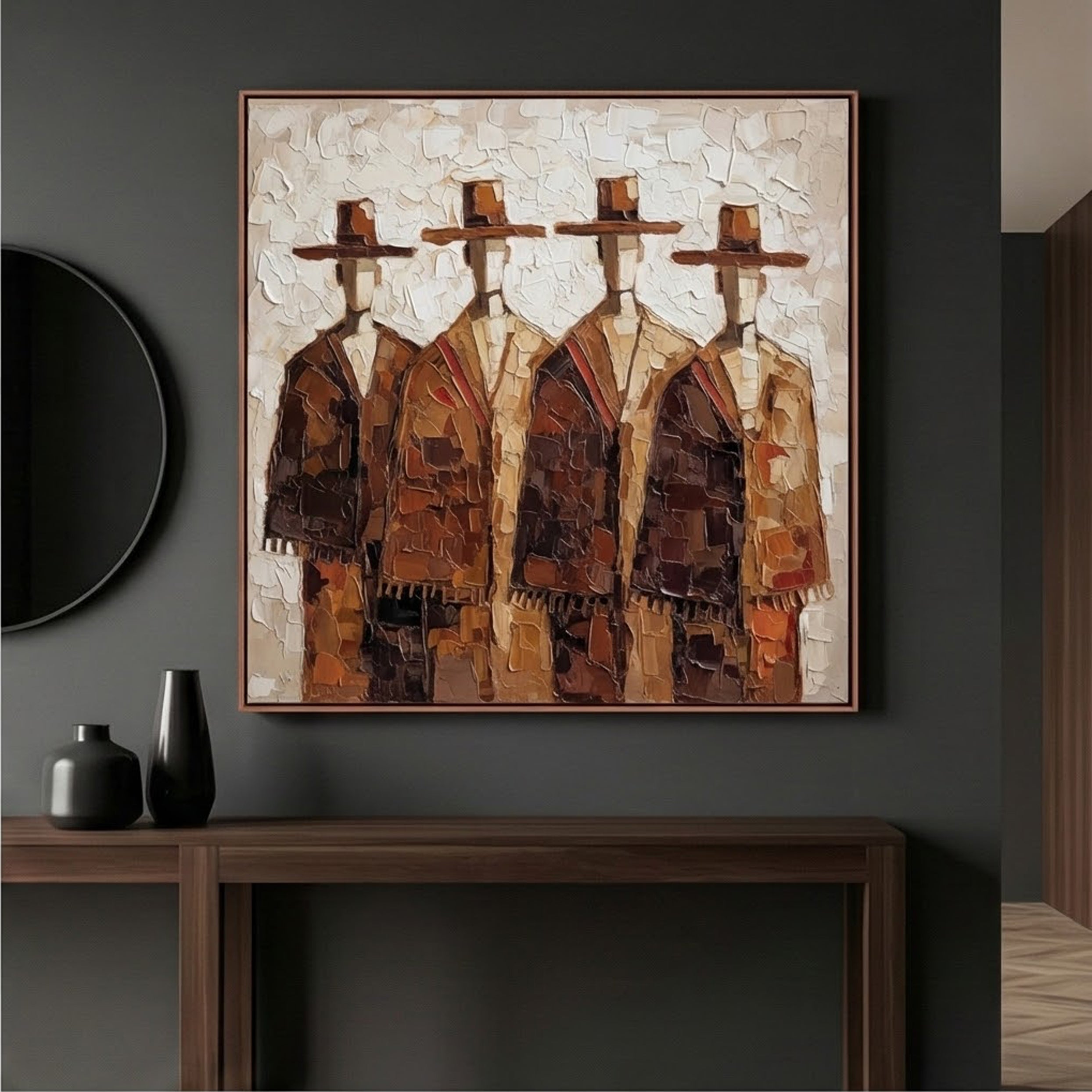 Textured Rustic Quartet | Hat Silhouettes