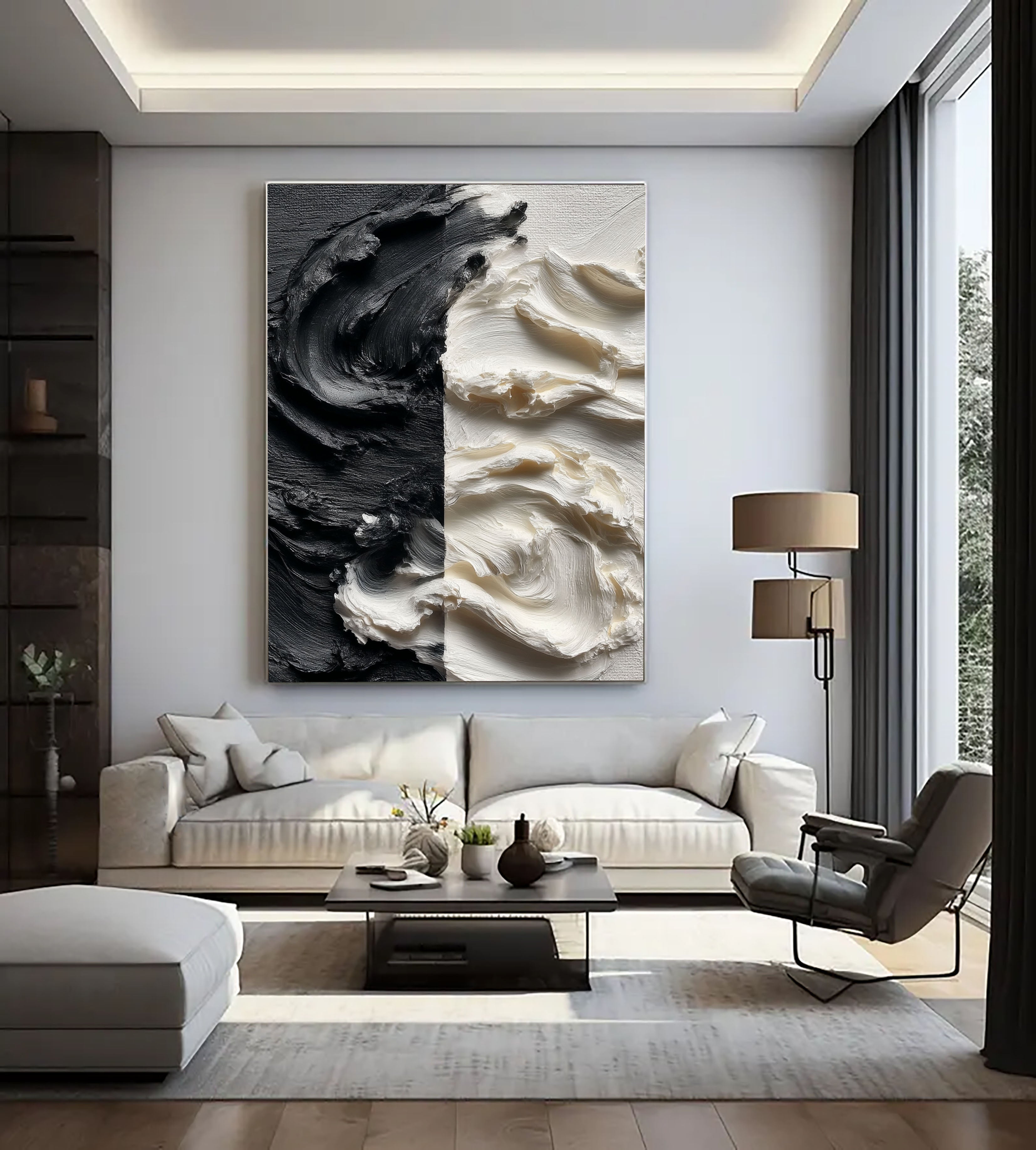 Textured Monochrome Surge | Black Ivory