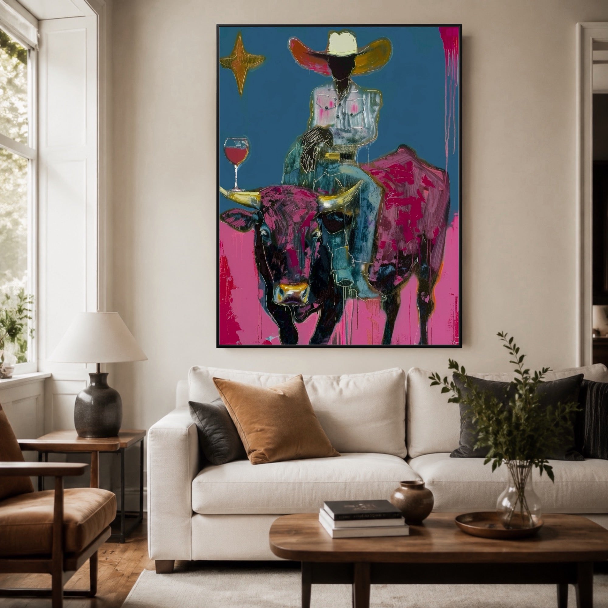 POP ART | Bull Rider Wine Time