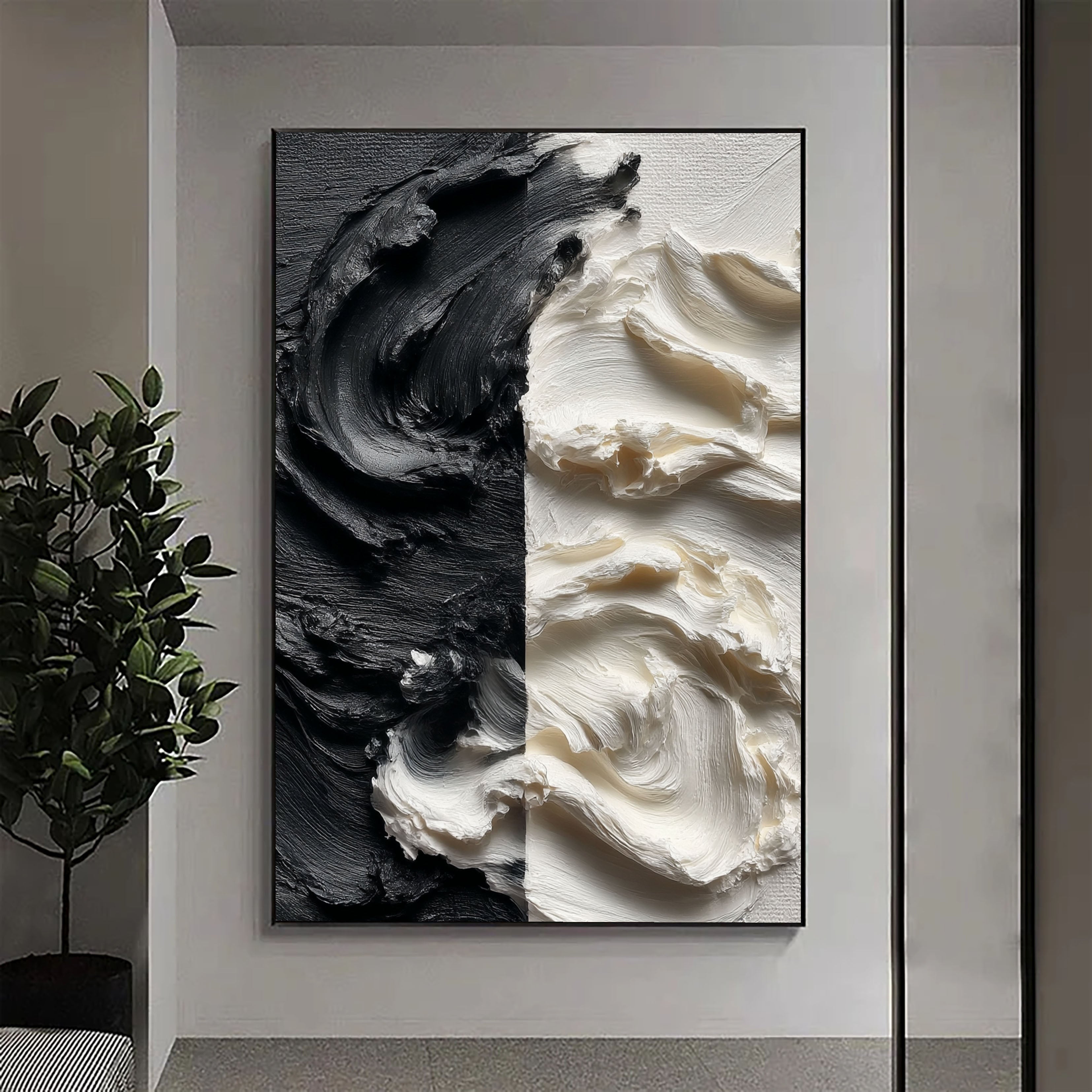 Textured Monochrome Surge | Black Ivory