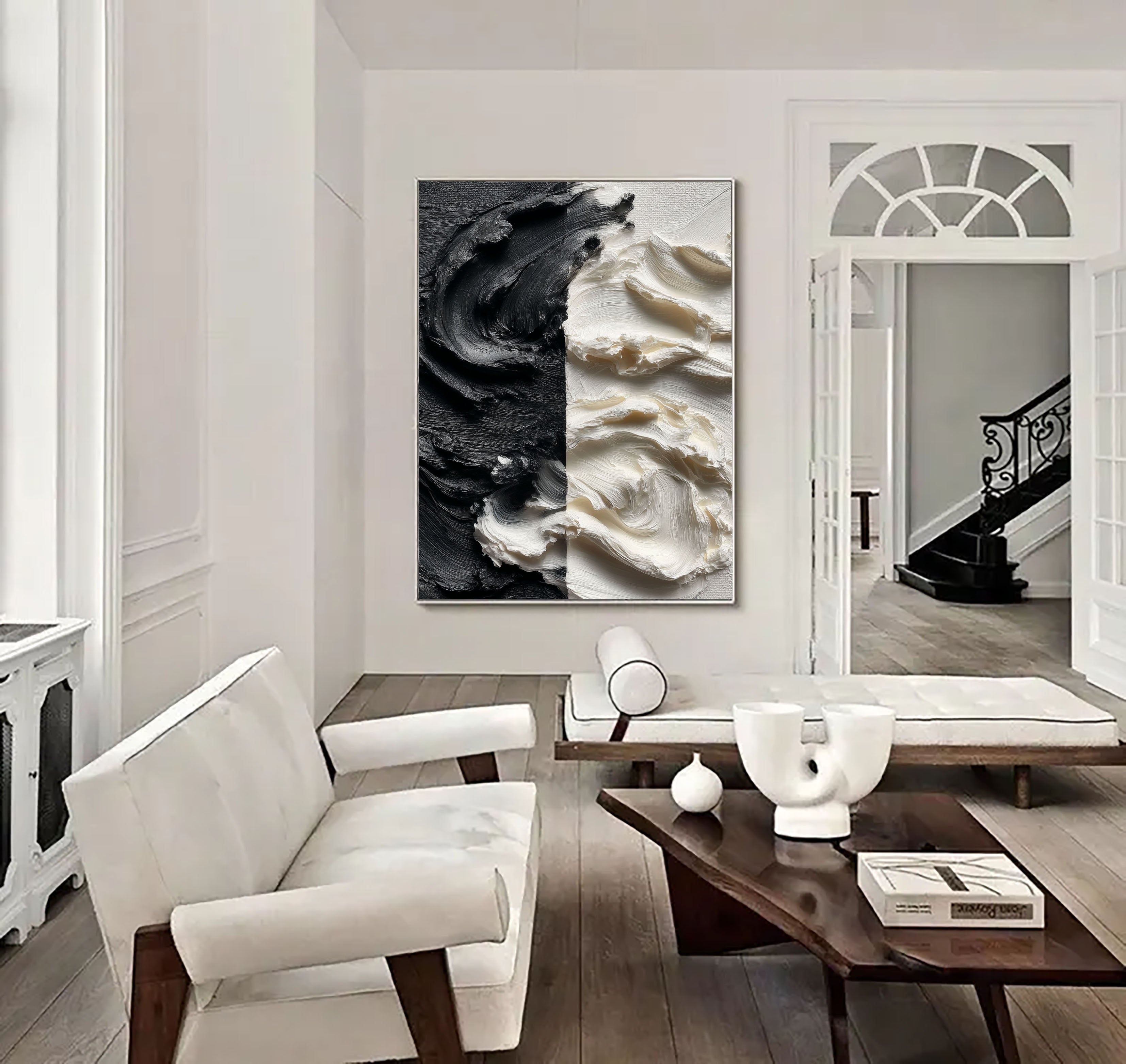 Textured Monochrome Surge | Black Ivory