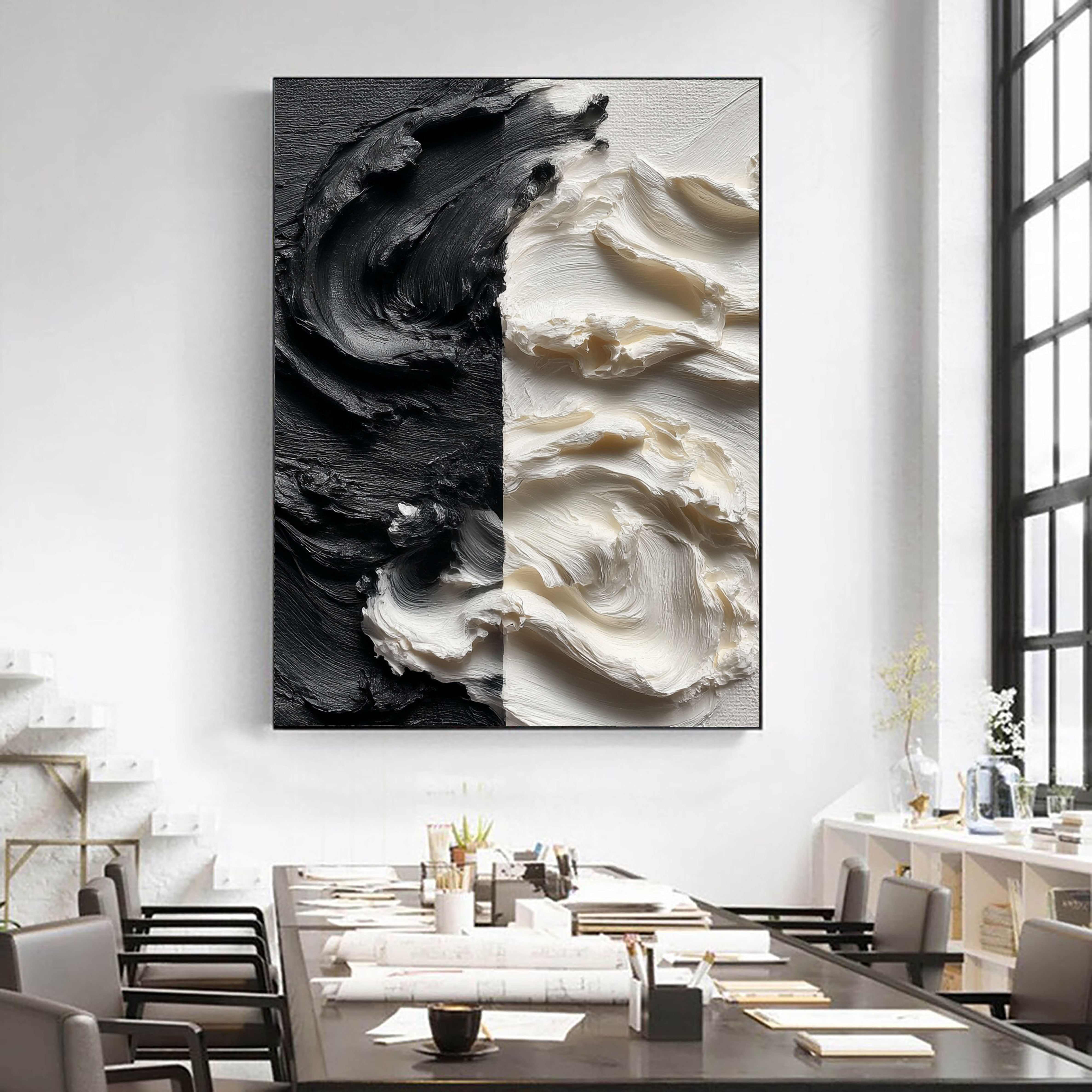 Textured Monochrome Surge | Black Ivory