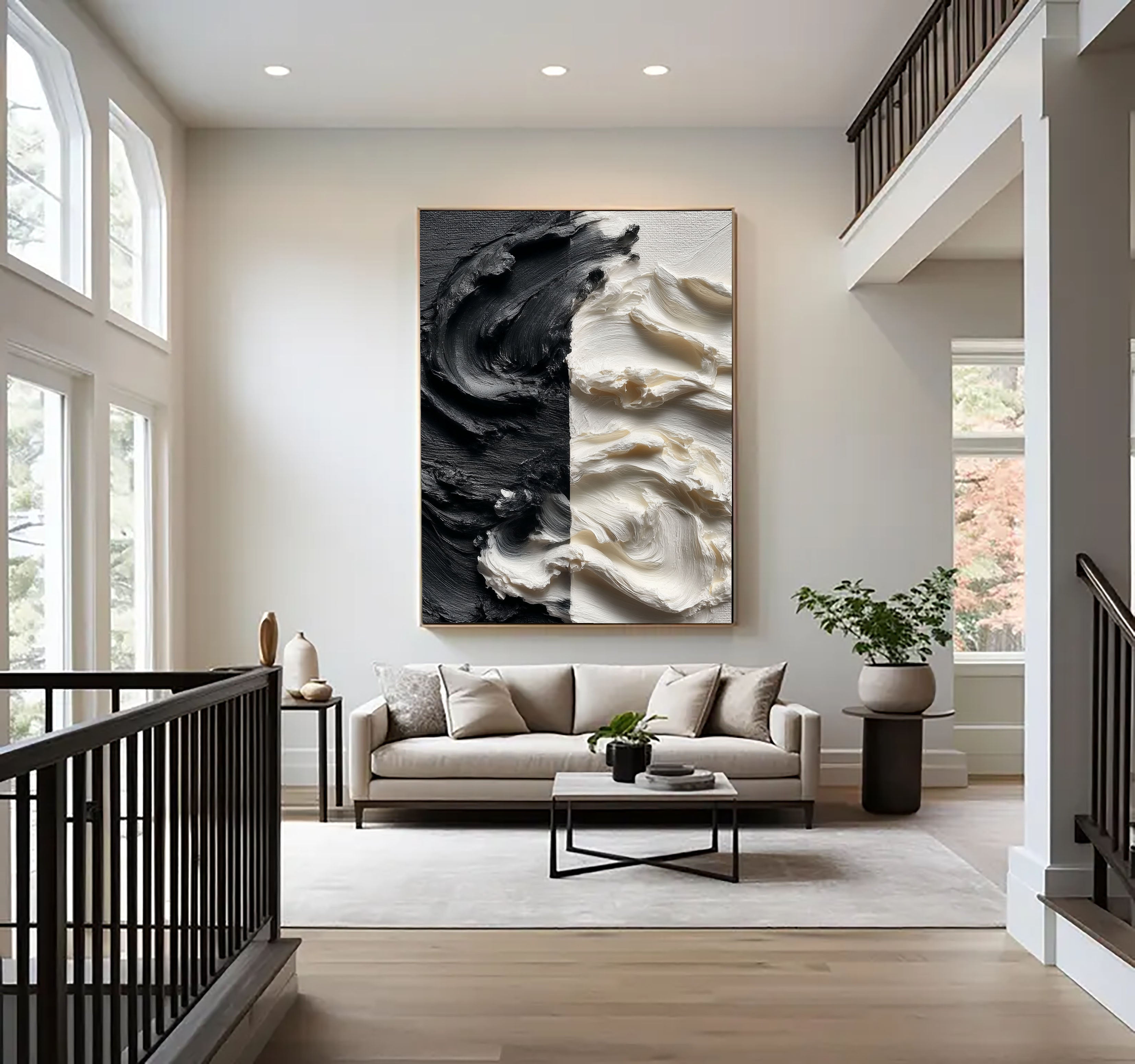 Textured Monochrome Surge | Black Ivory