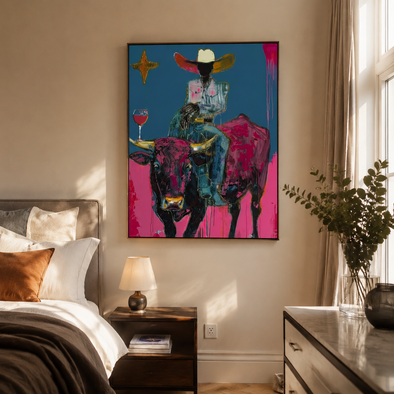 POP ART | Bull Rider Wine Time