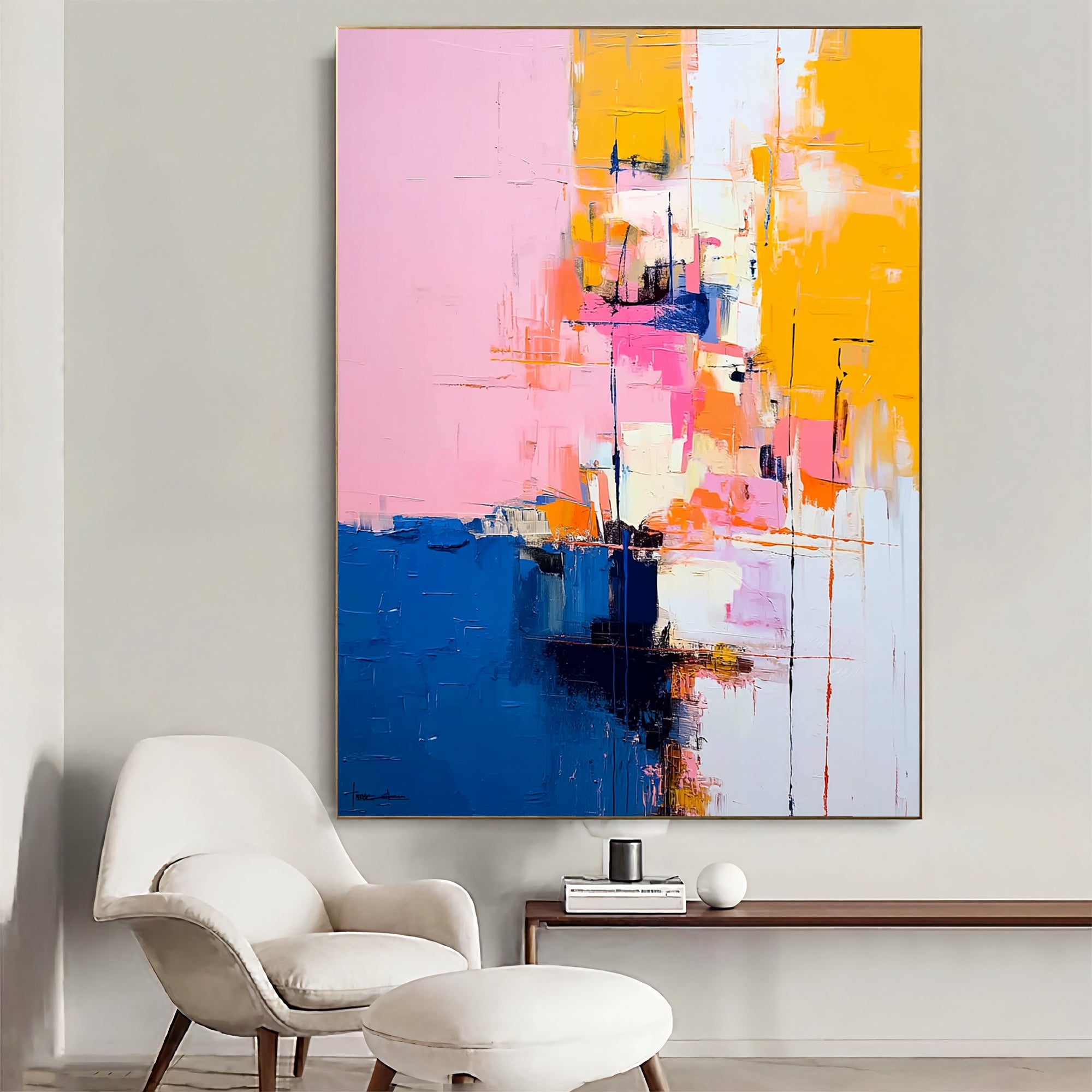 Textured Colorful Dynamism | Pink Yellow