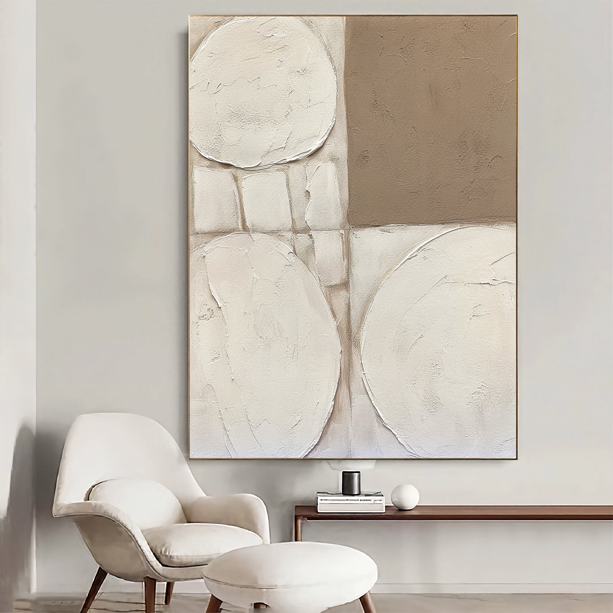 Textured Geometric Serenity | Beige Tones