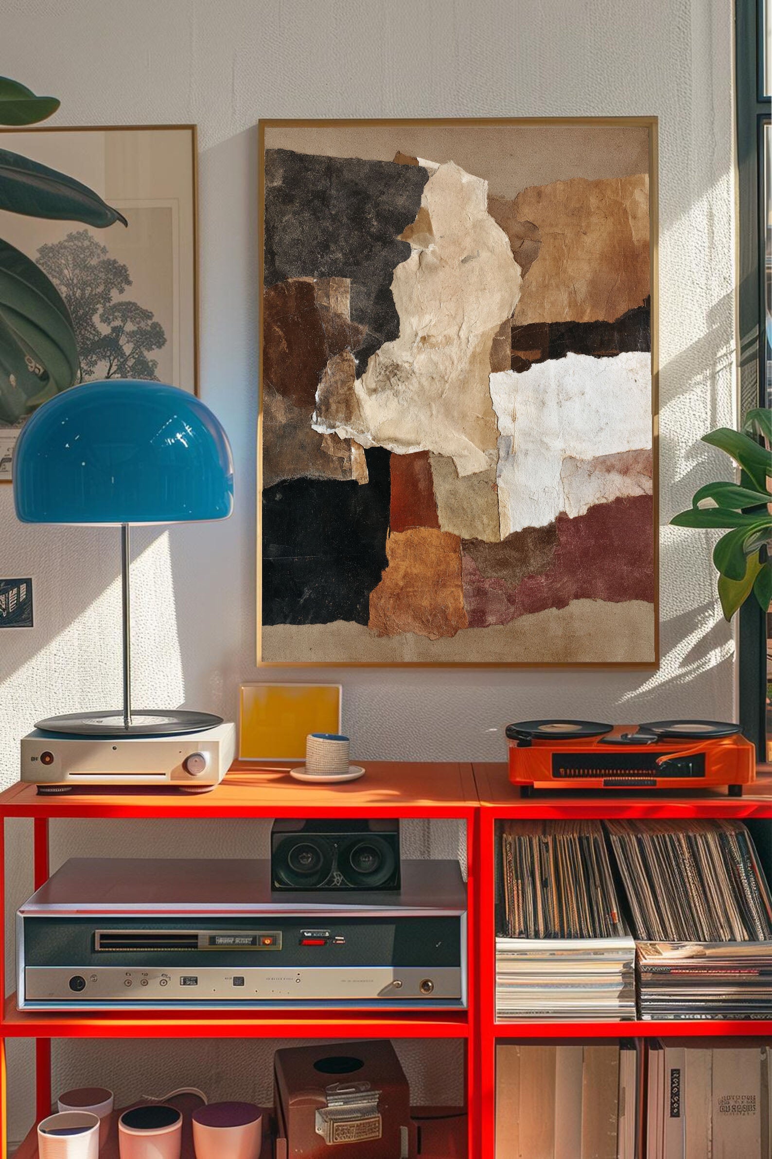 Earth Tones Collage Art | Organic Sophistication