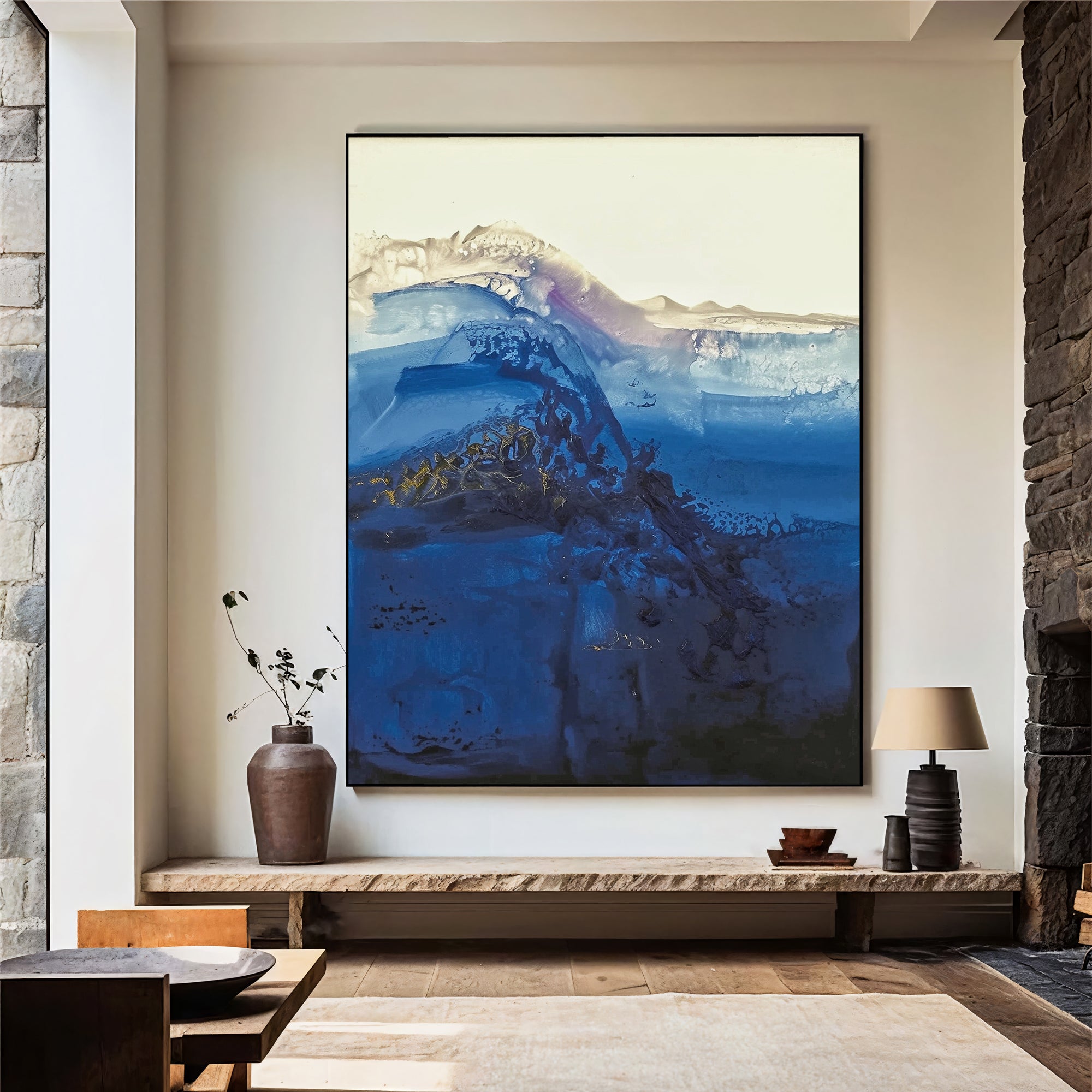 Textured Wave Opulence | Blue Gold