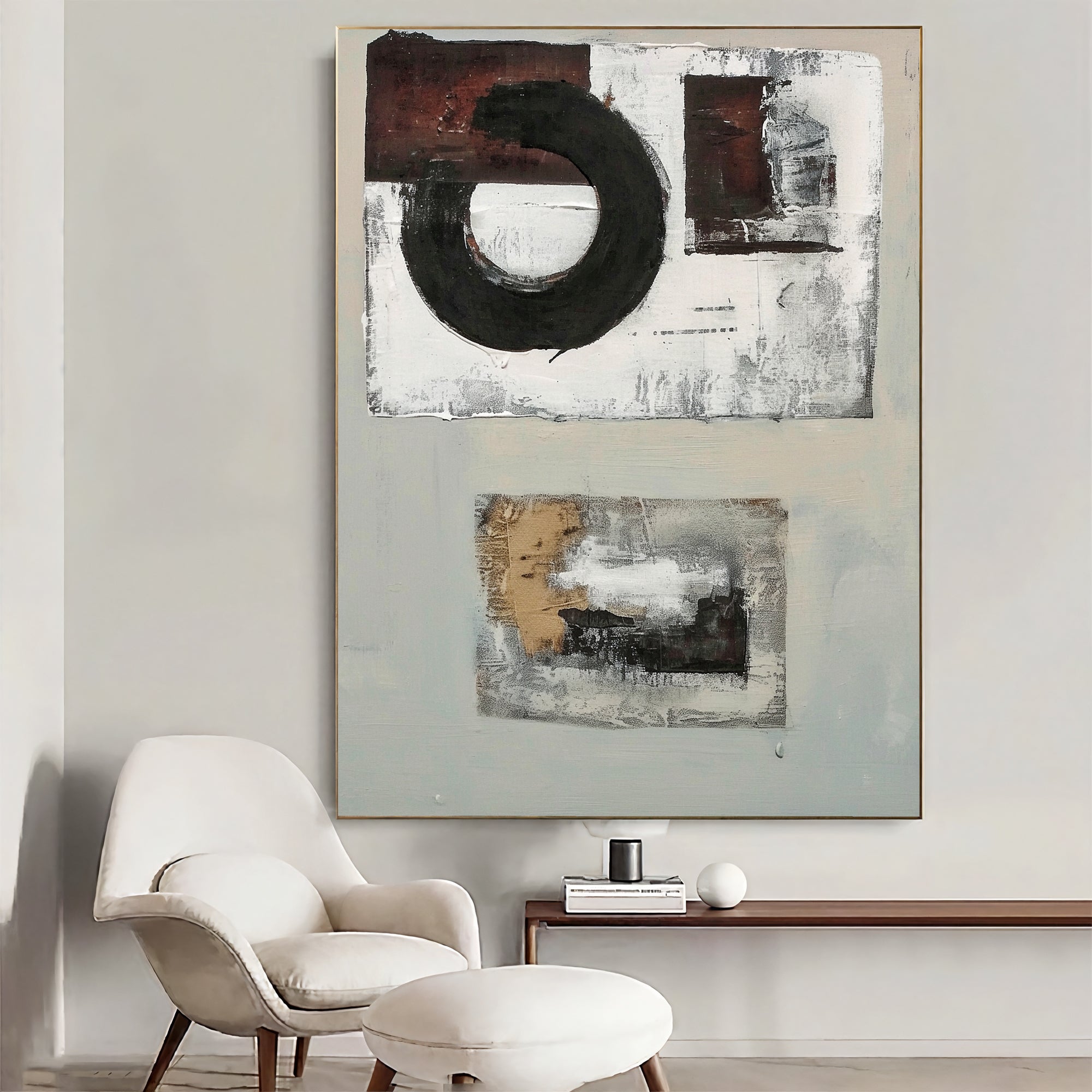 Textured Geometric Abstraction | Monochrome Fusion