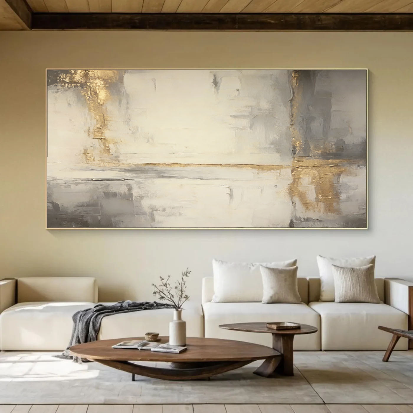 Textured Gilded Serenity | Neutral Abstract
