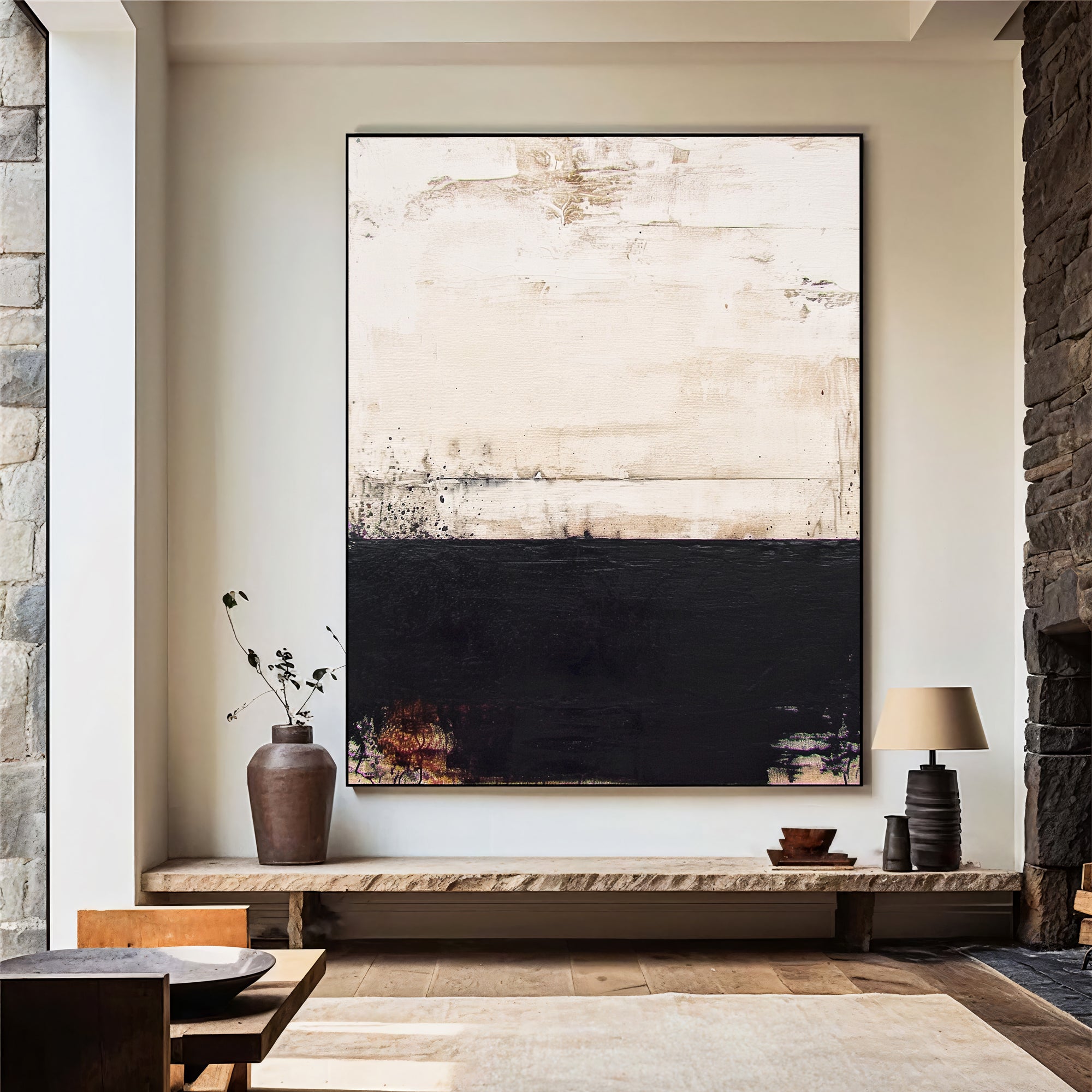 Textured Beige Contrast | Ebony Hues