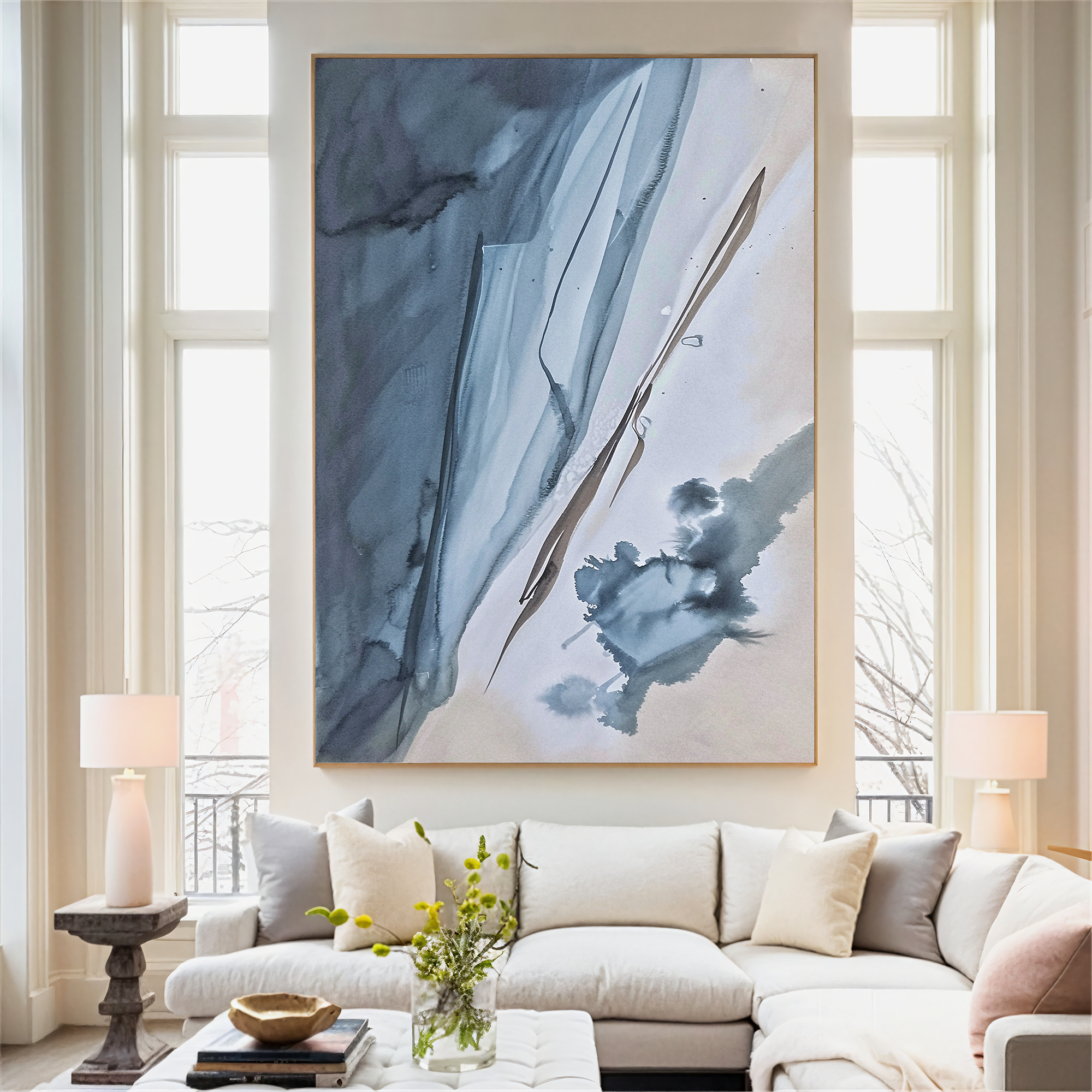 Textured Ink Elegance | Blue Grey